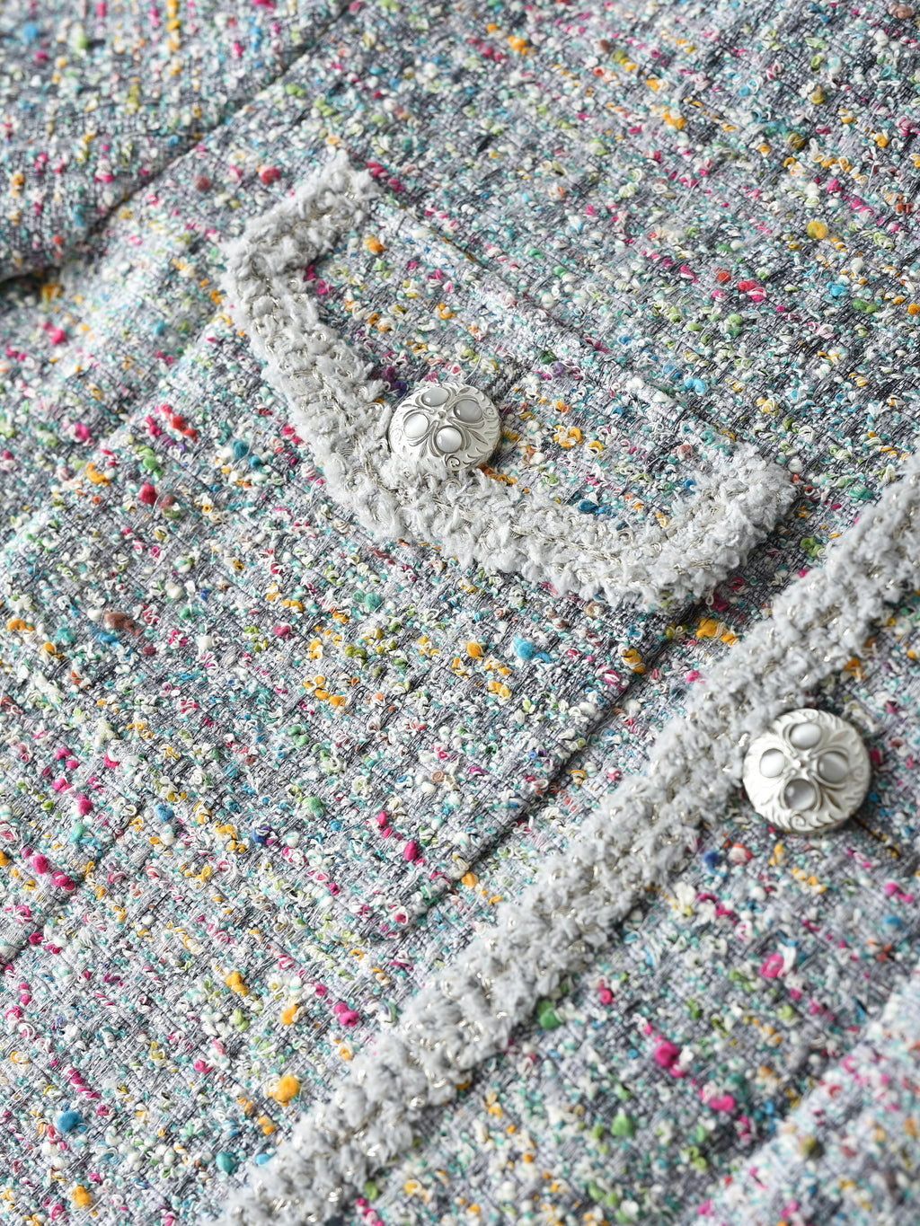 Bouclé Tweed Short Jacket LIGHT GRY