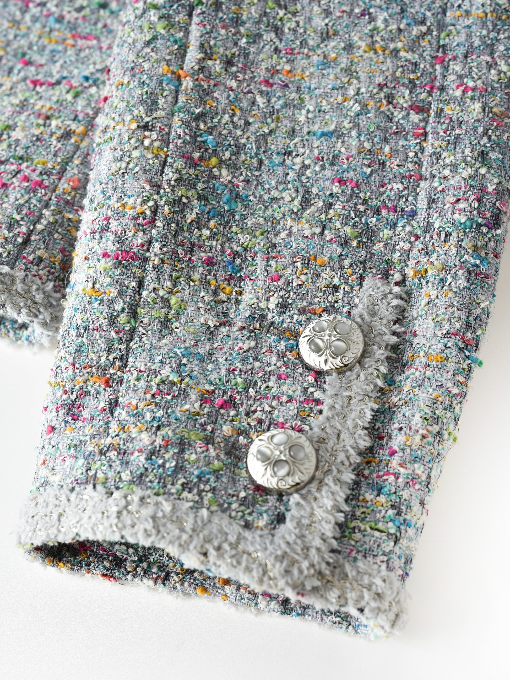 Bouclé Tweed Short Jacket LIGHT GRY