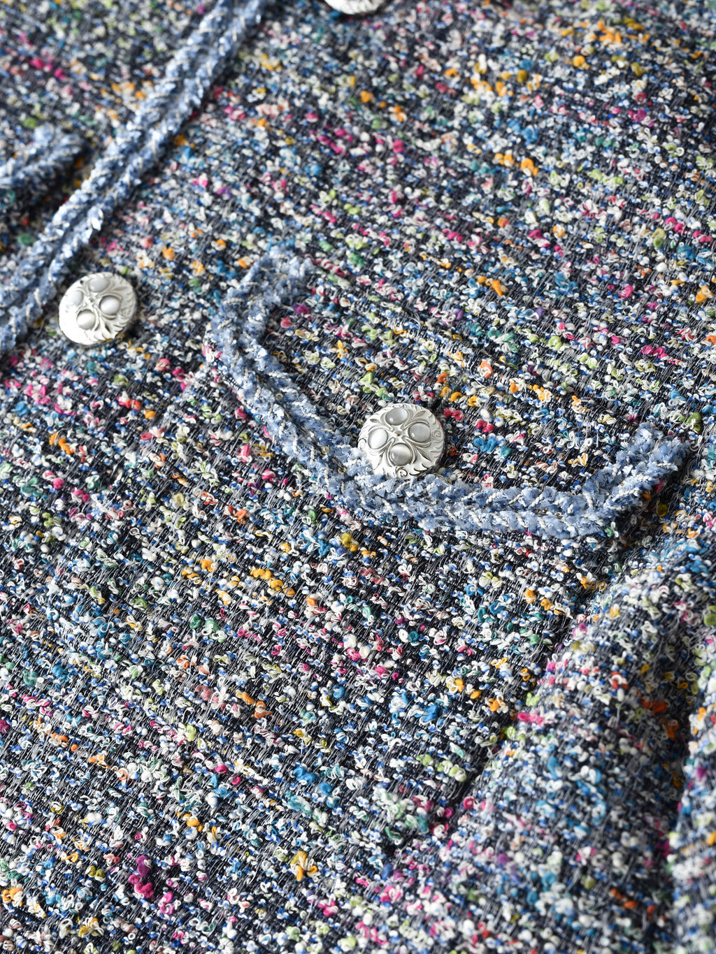 Bouclé Tweed Short Jacket DARK GRY