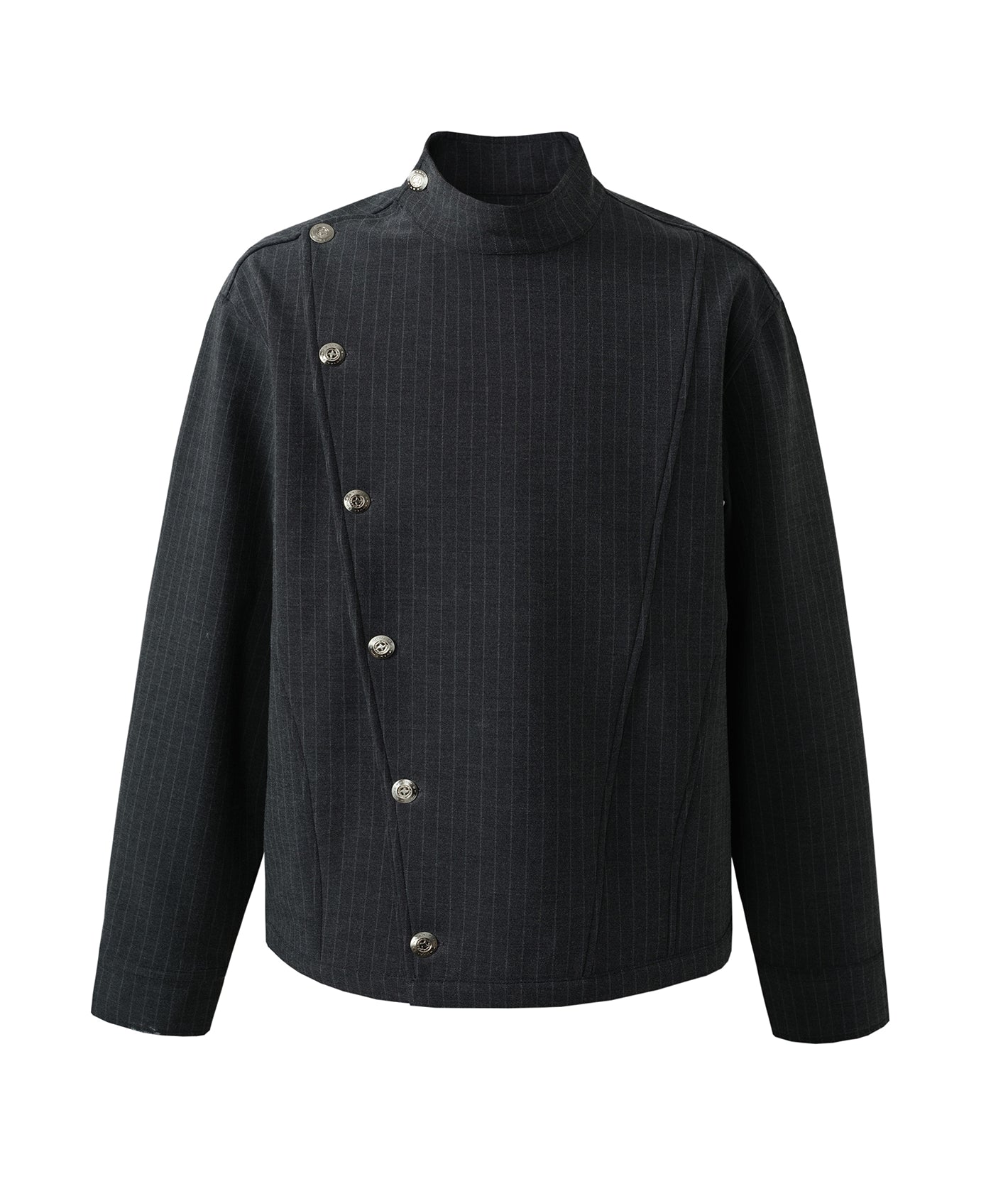 Asymmetric Pinstripe Button Shirt (Sample)