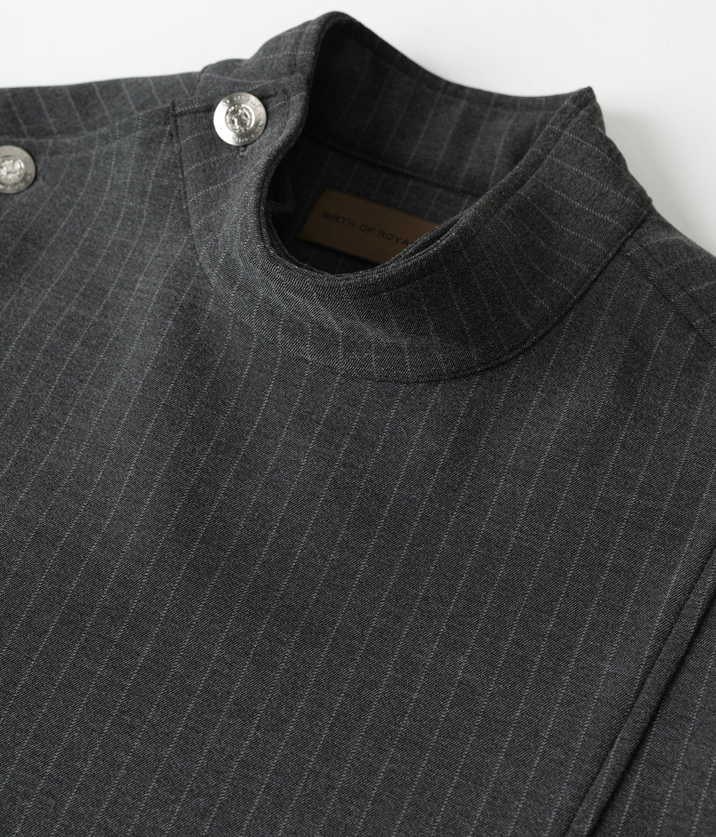 Asymmetric Pinstripe Button Shirt (Sample)