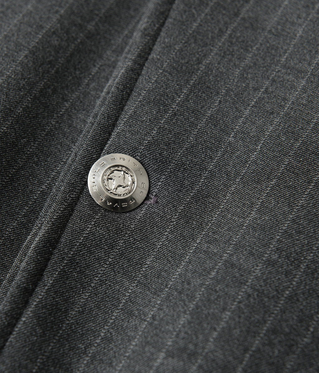 Asymmetric Pinstripe Button Shirt (Sample)