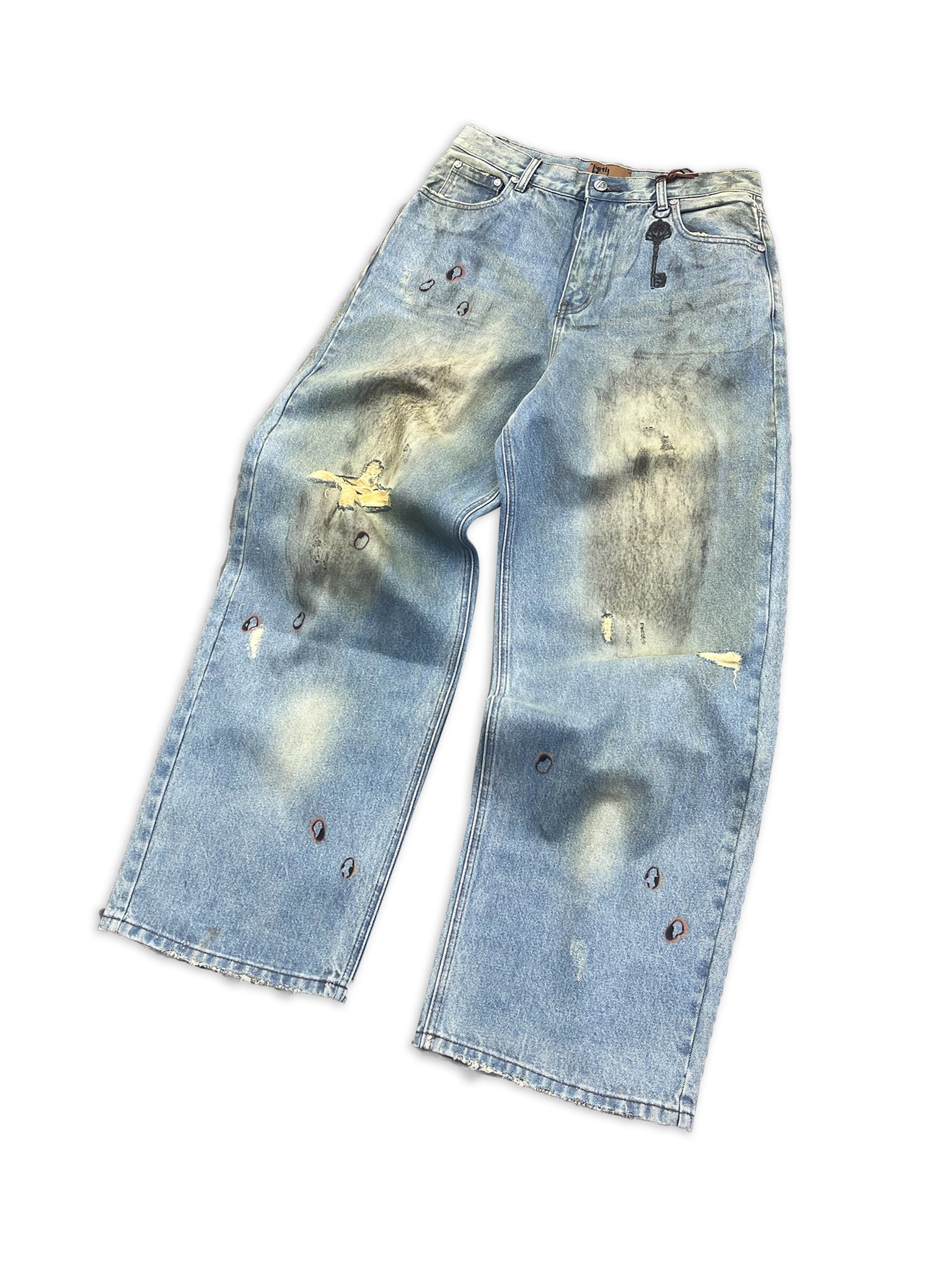 wax coating remake baggy denim wax coating remake baggy denim