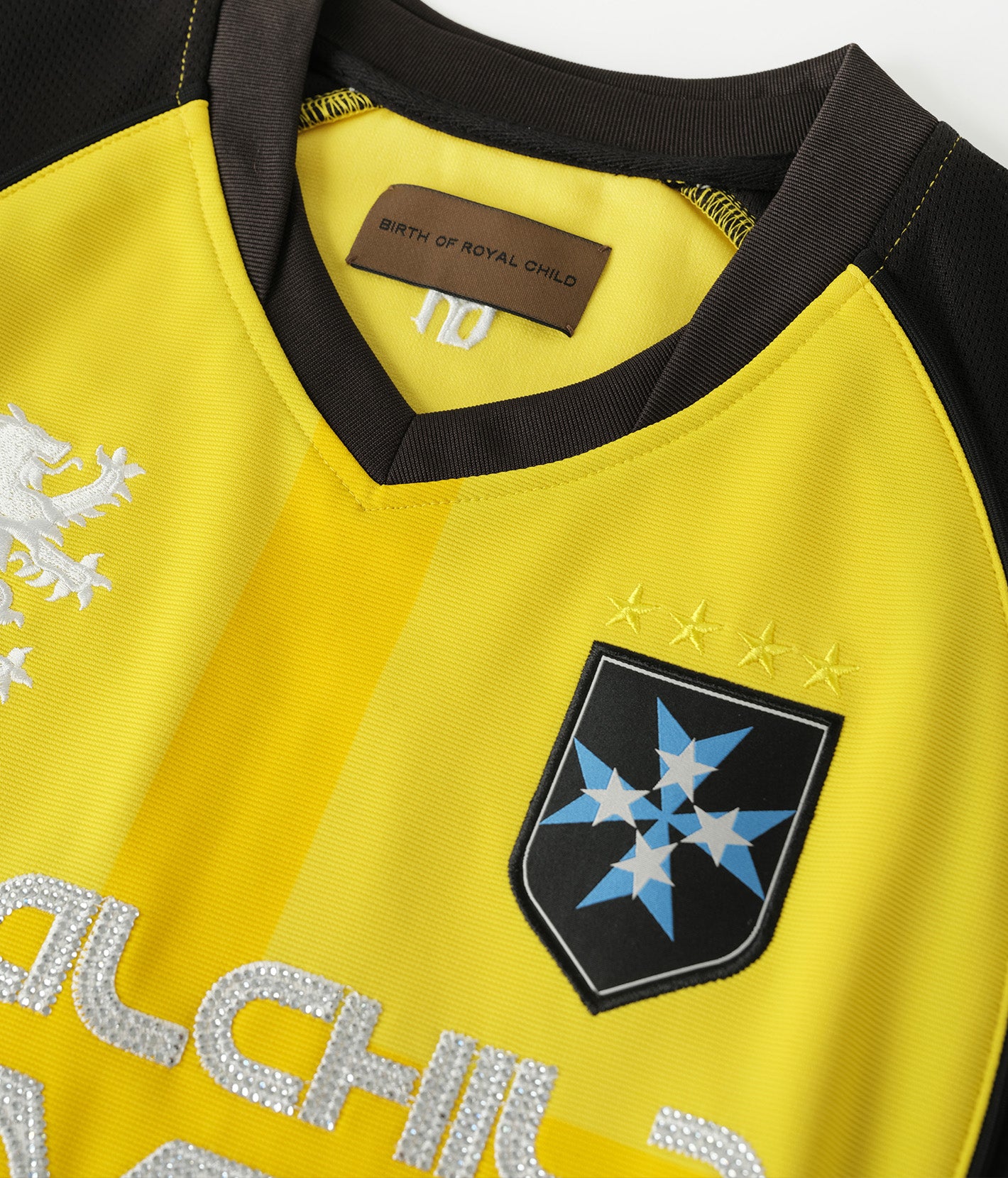 Crystal Braille Double-Collar Jersey Yellow