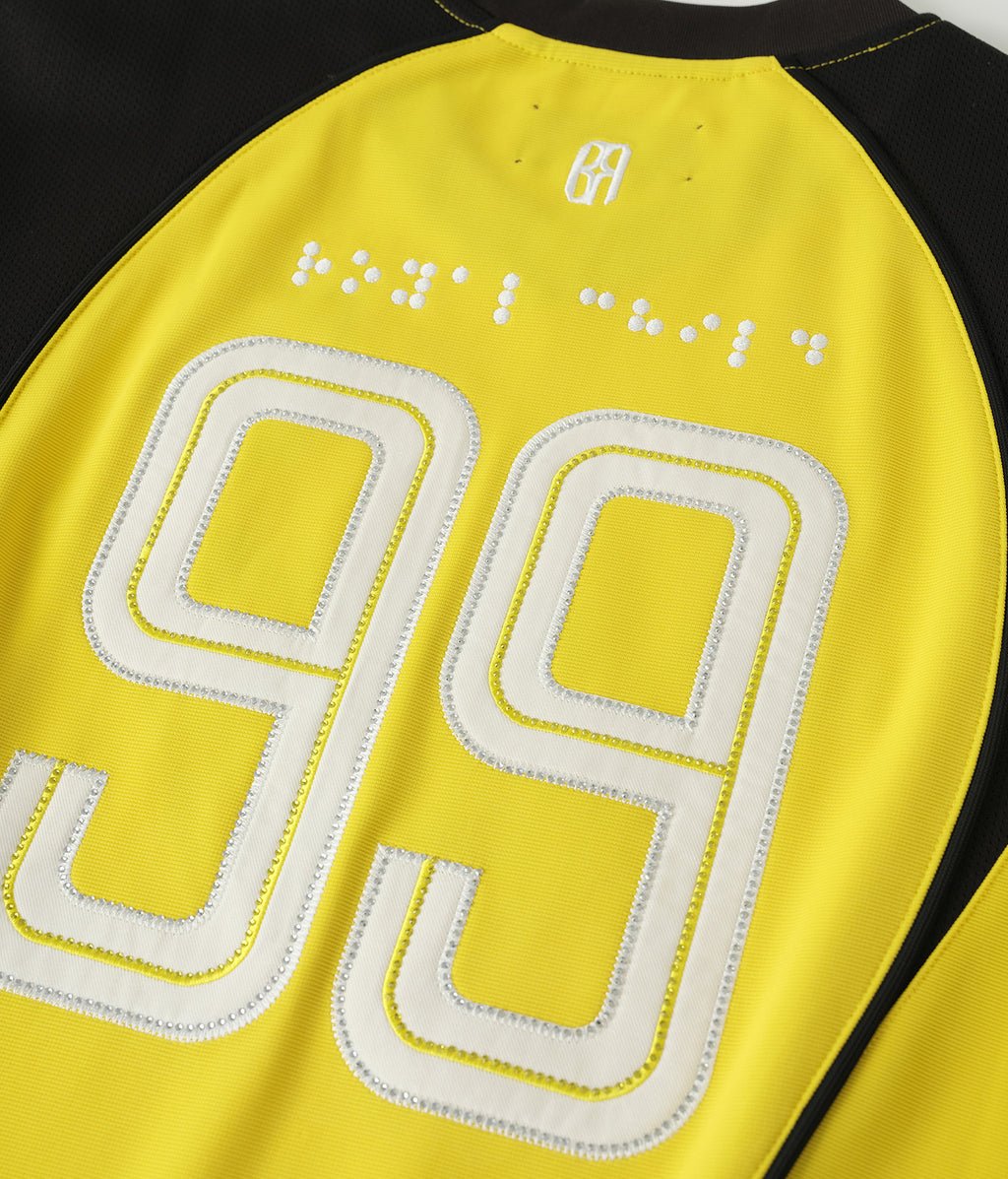 Crystal Braille Double-Collar Jersey Yellow