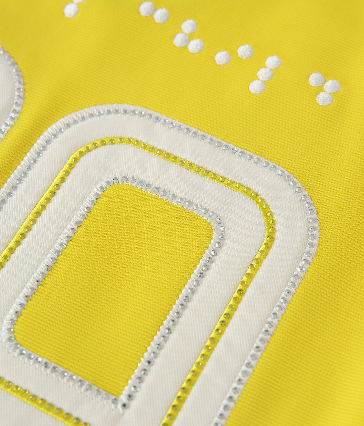 Crystal Braille Double-Collar Jersey Yellow