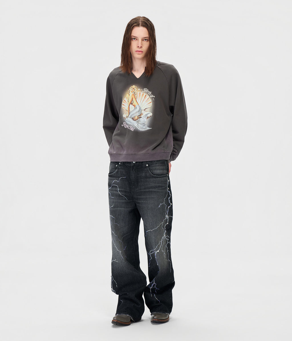Mermaid Sequin Sweatshirt Charcoal