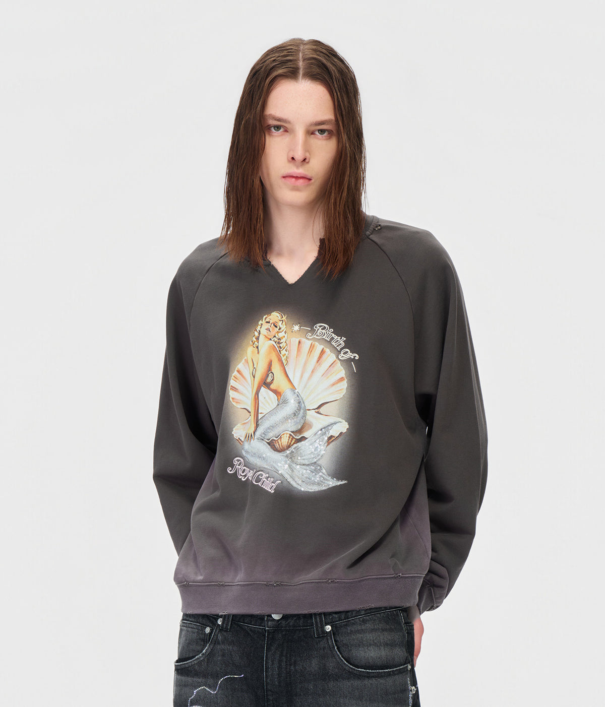 Mermaid Sequin Sweatshirt Charcoal