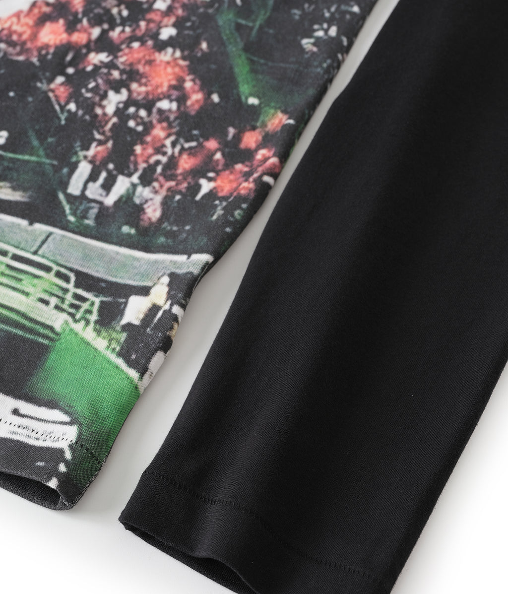 Stadium Flame Raglan Long Sleeve Tee Black