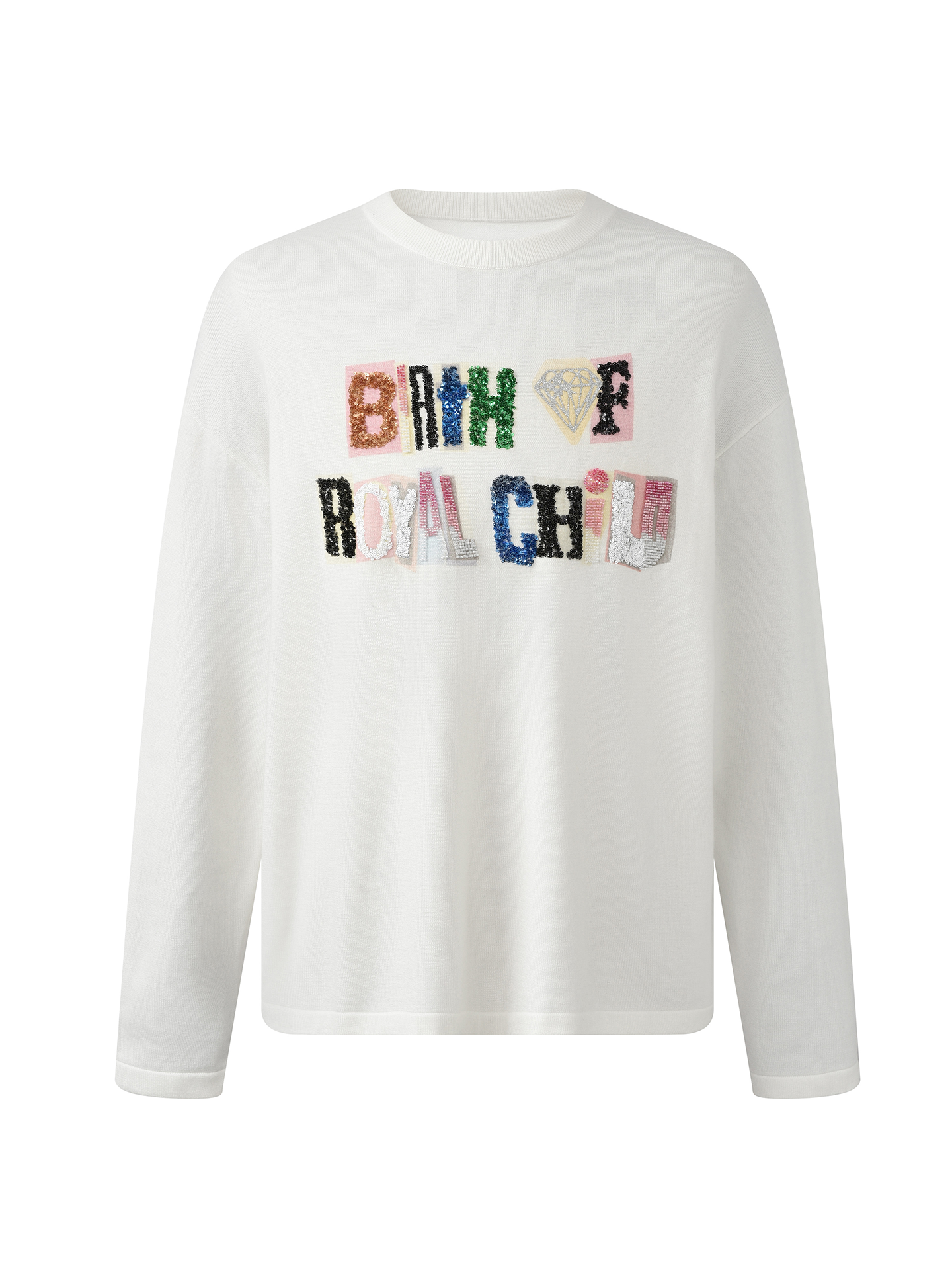 Sequin Logo Long-Sleeve Tee