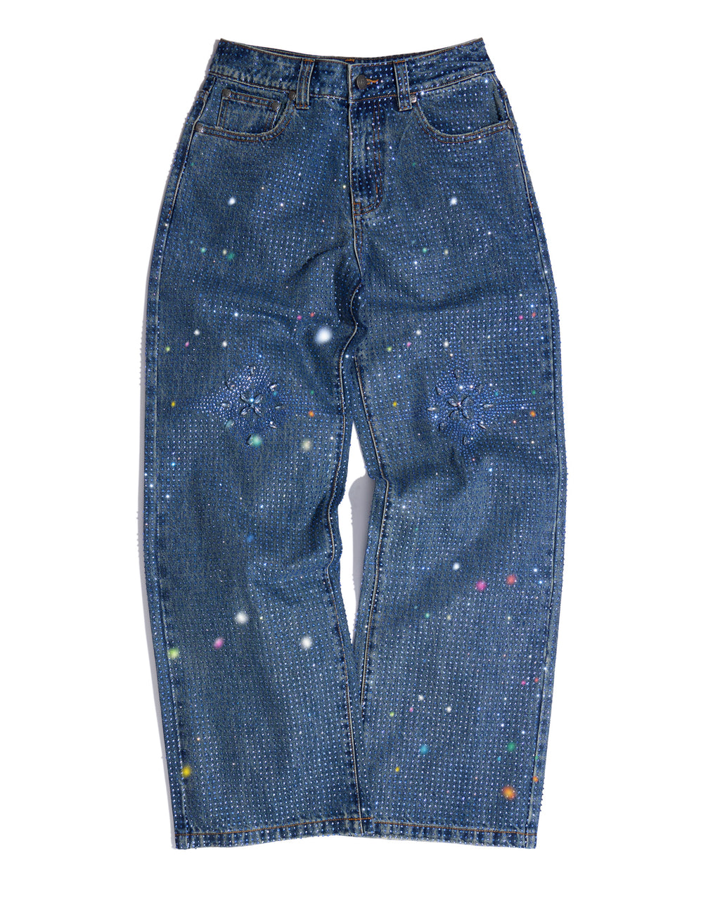 20K Diamond Stellar Denim Pants IN Blue