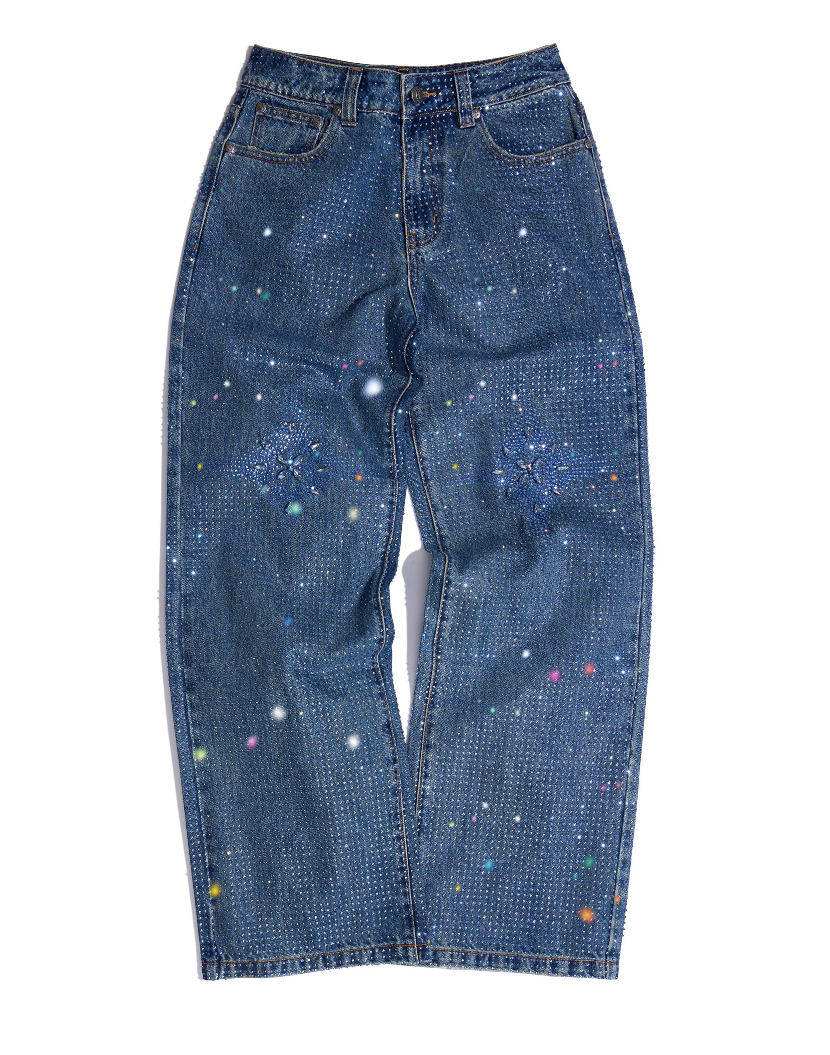 20K Diamond Stellar Denim Pants IN Blue