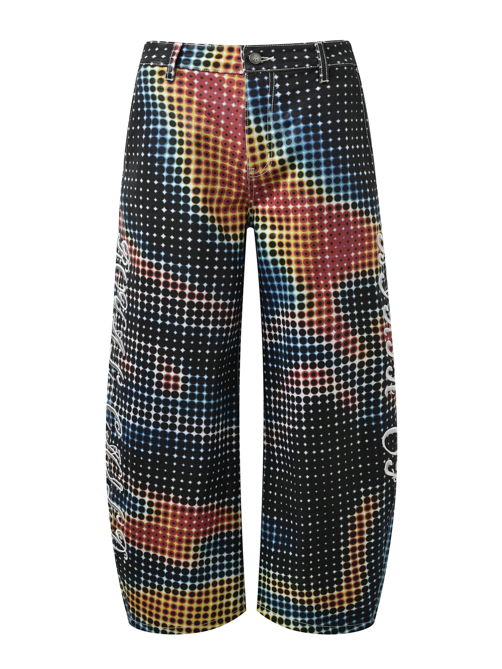 Thermal Polka-Dot Curved Knife Pants