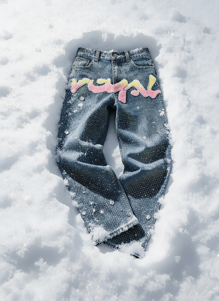 Graffiti Logo Diamond Denim