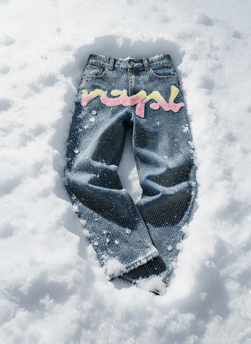 Graffiti Logo Diamond Denim