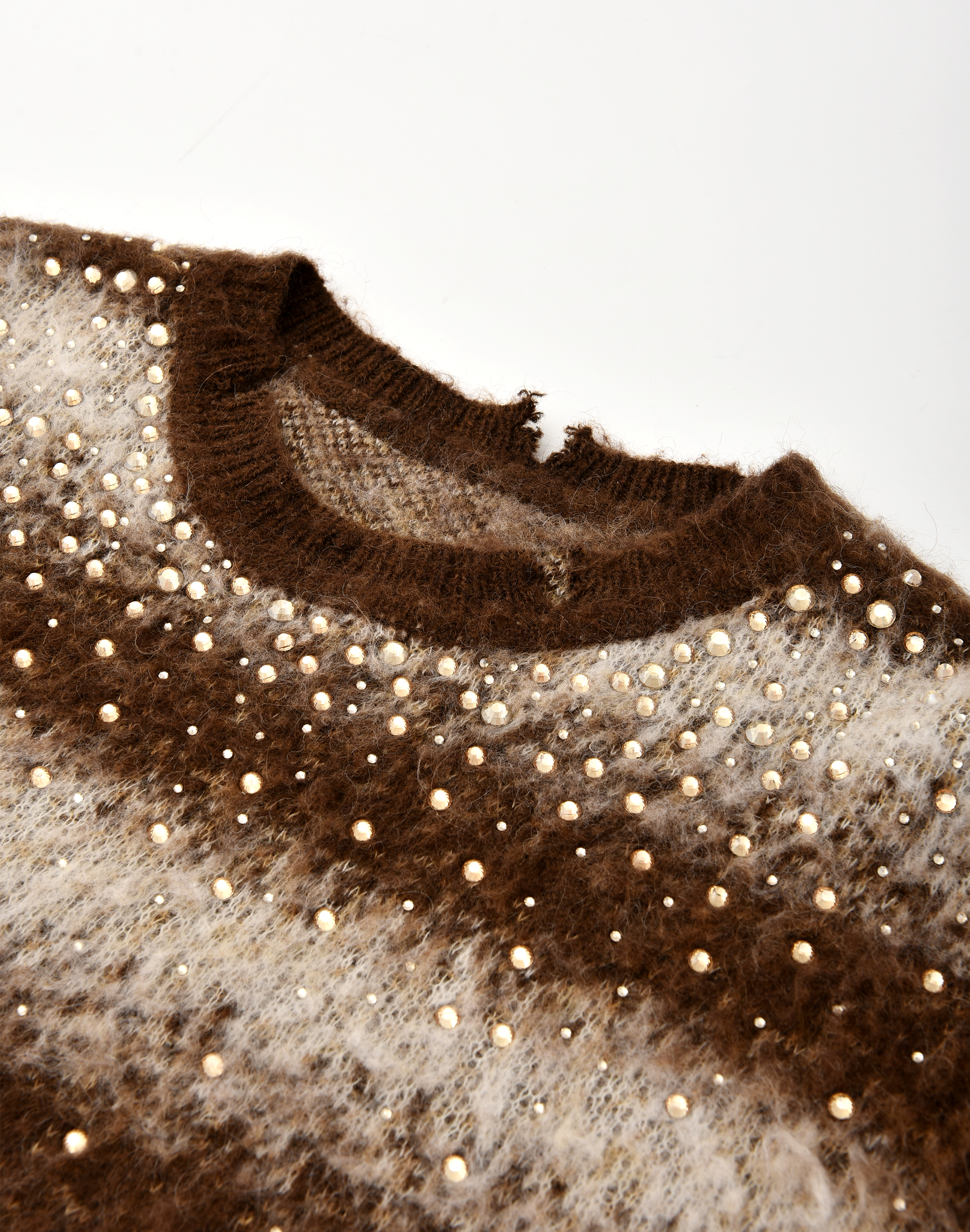 Rhinestone Encrusted Mohair Blend Sweater