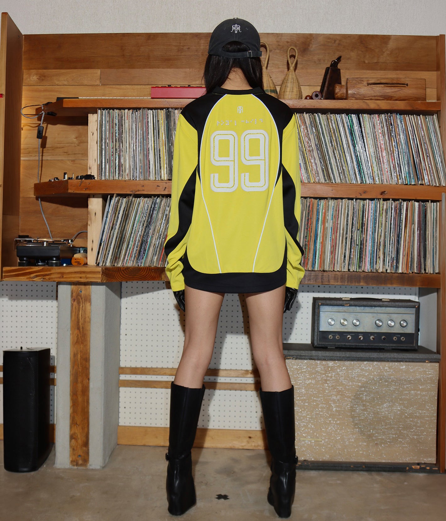 Crystal Braille Double-Collar Jersey Yellow