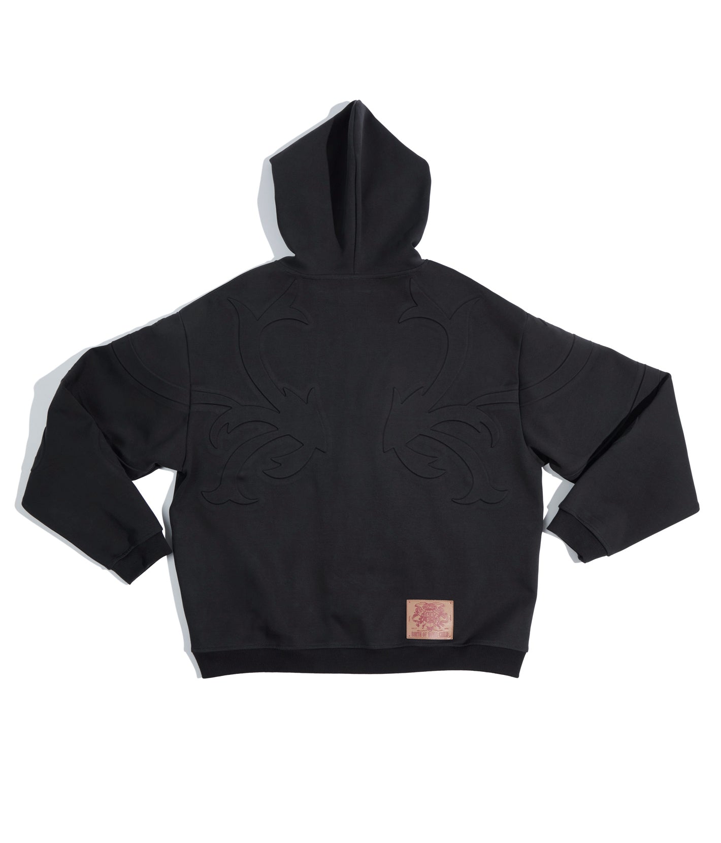 3D Flower Relief Hoodie BLK