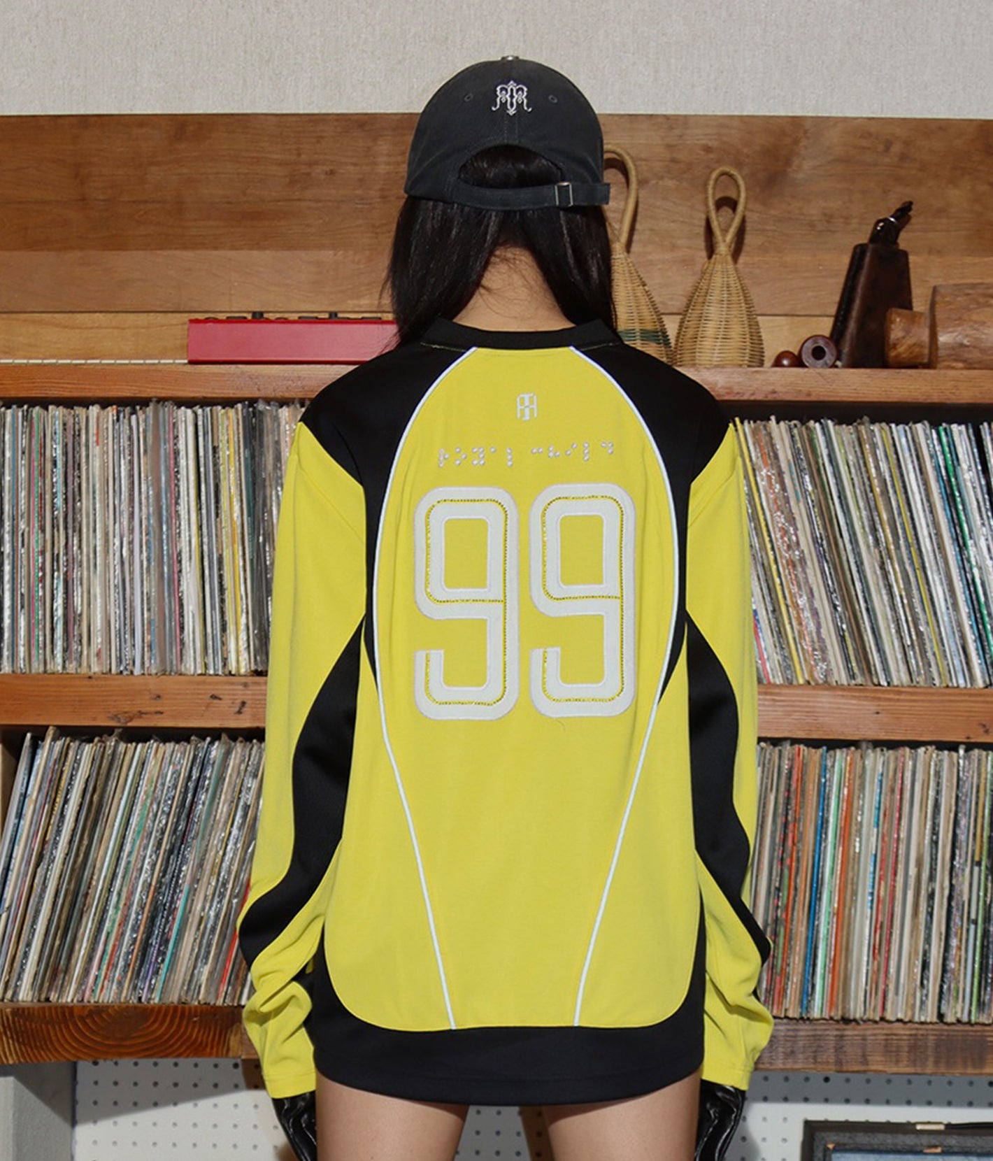 Crystal Braille Double-Collar Jersey Yellow