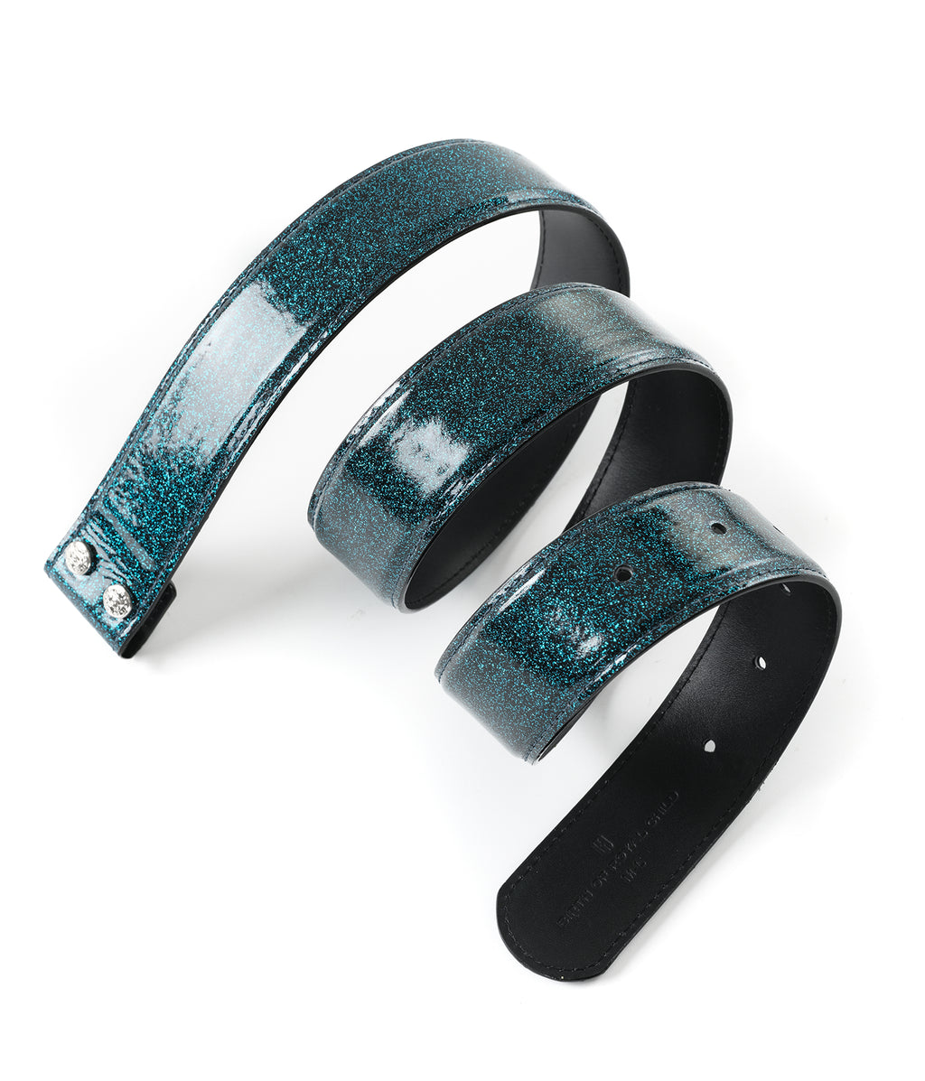 Starry Sky Leather Belt Black