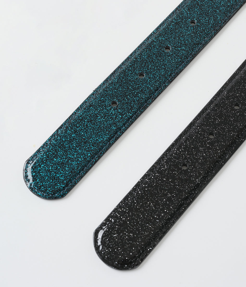 Starry Sky Leather Belt Black