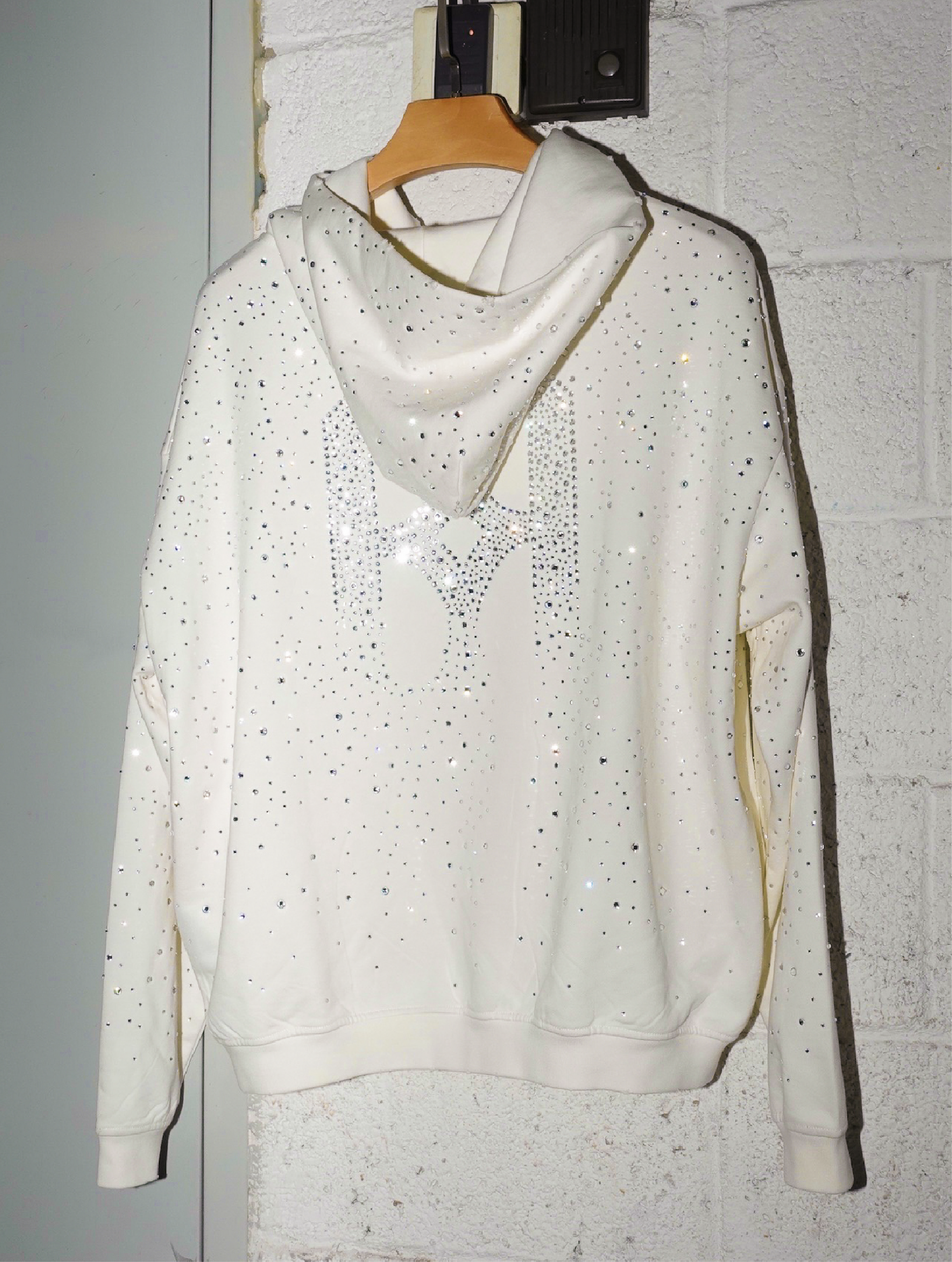 20K Swarovski Diamond Hoodie in White