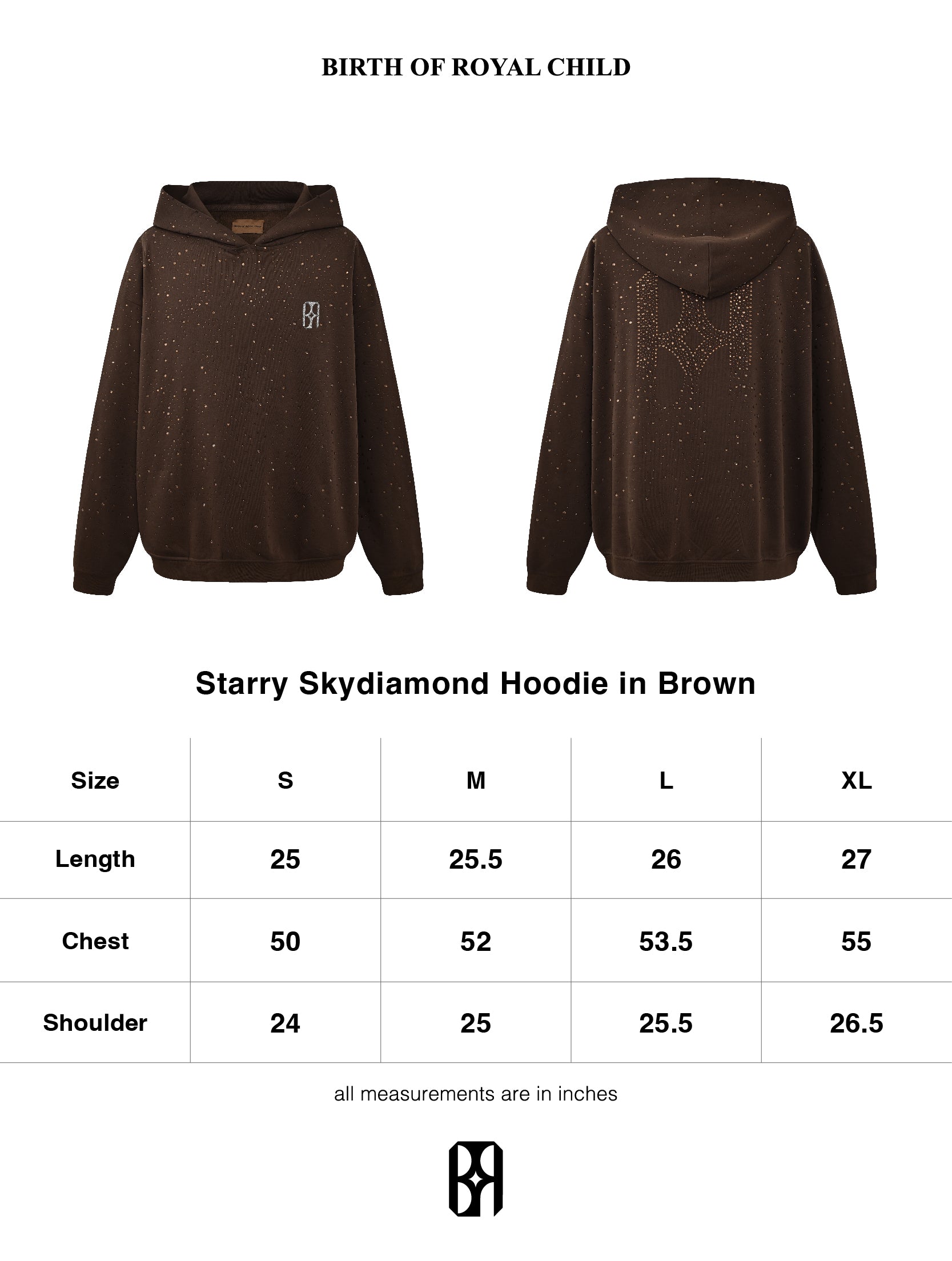 20K Swarovski Diamond Hoodie in Brown