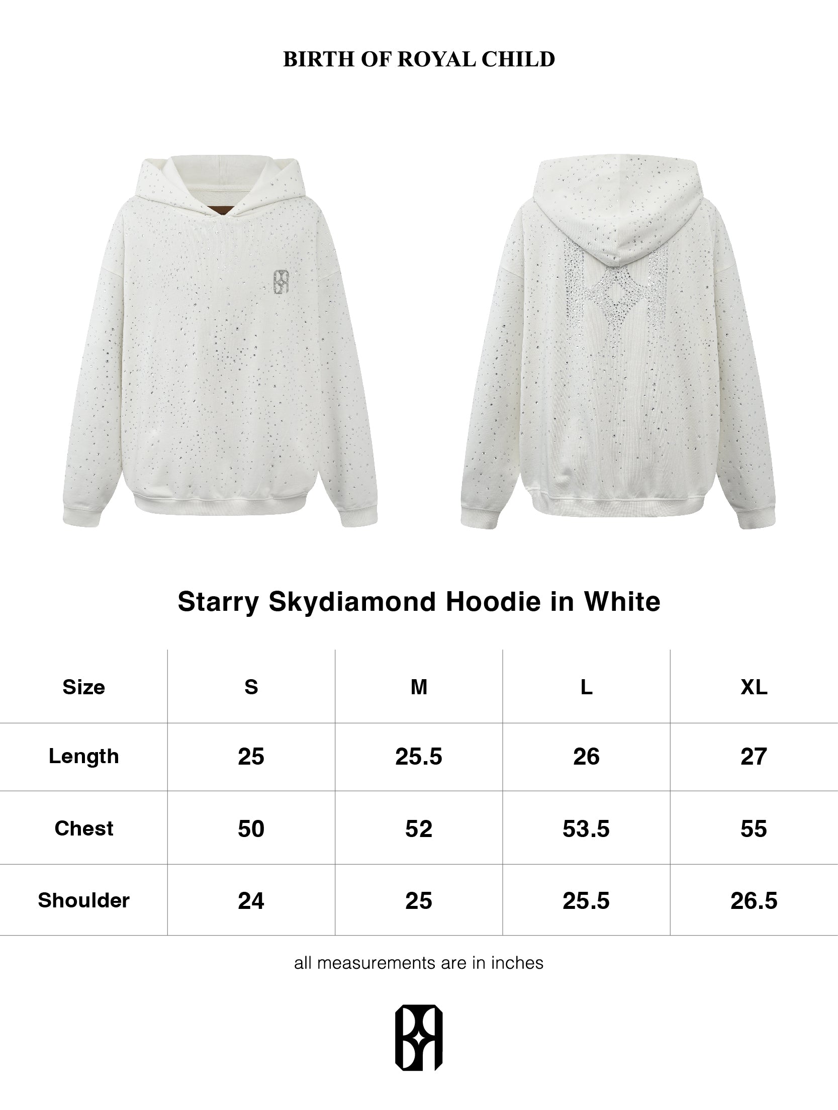 20K Swarovski Diamond Hoodie in White