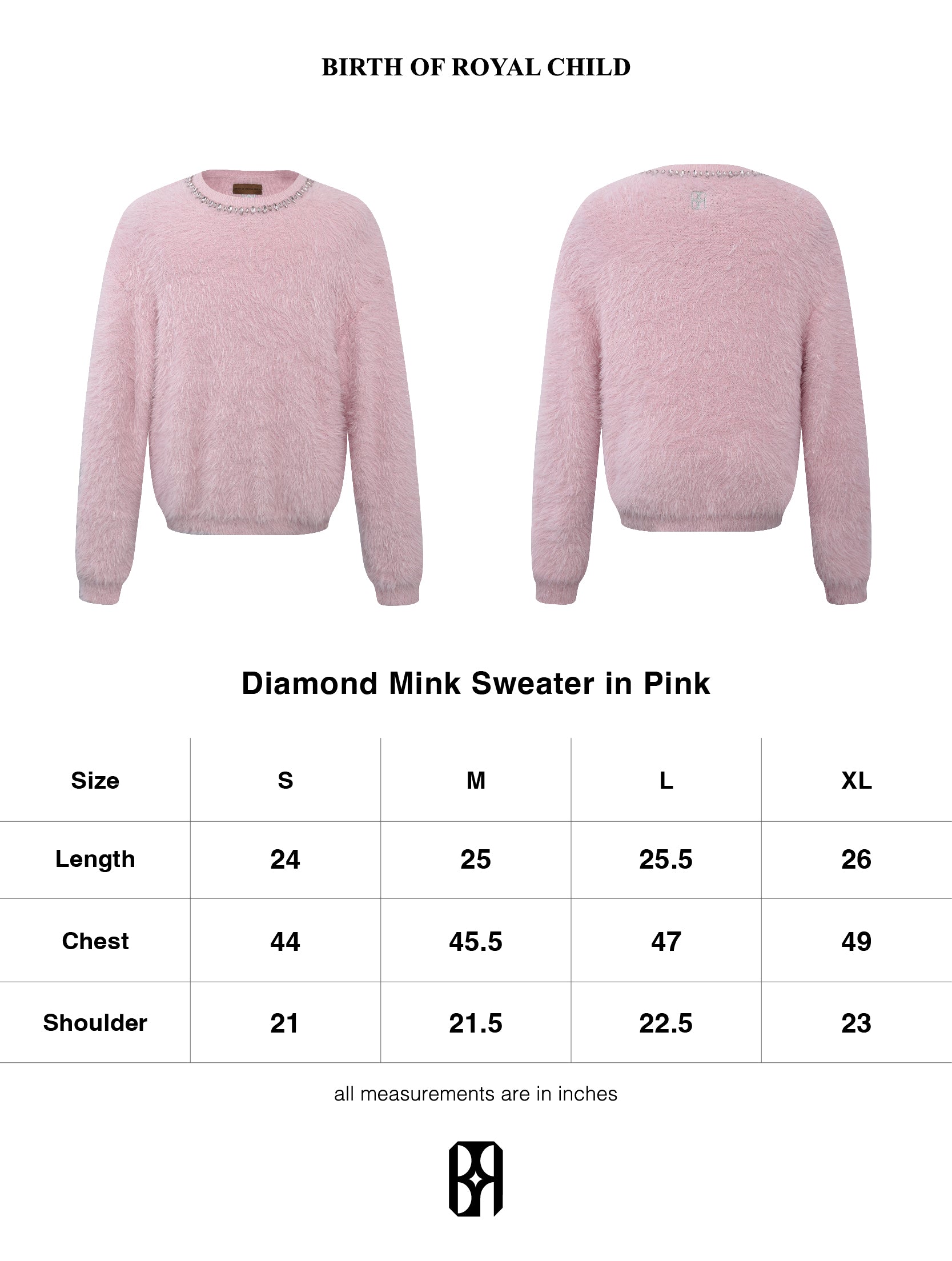 Diamond Mink Sweater in Pink