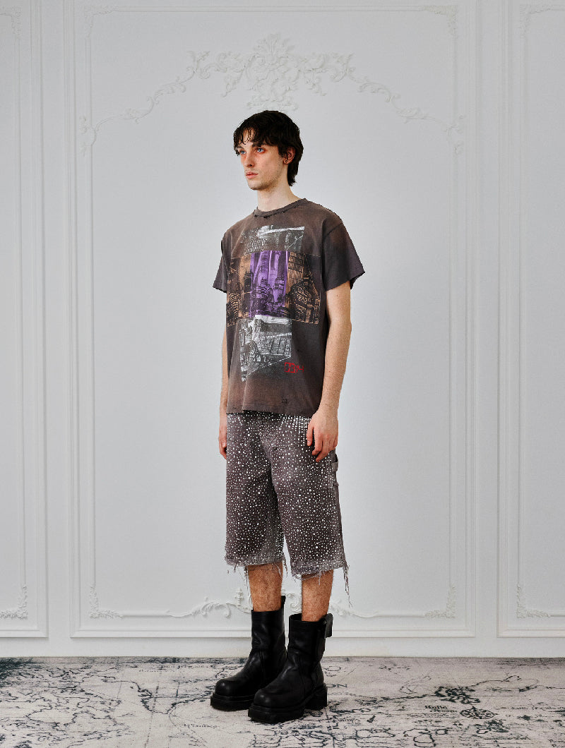 Redial 20k Diamond Shorts in Washed Brown