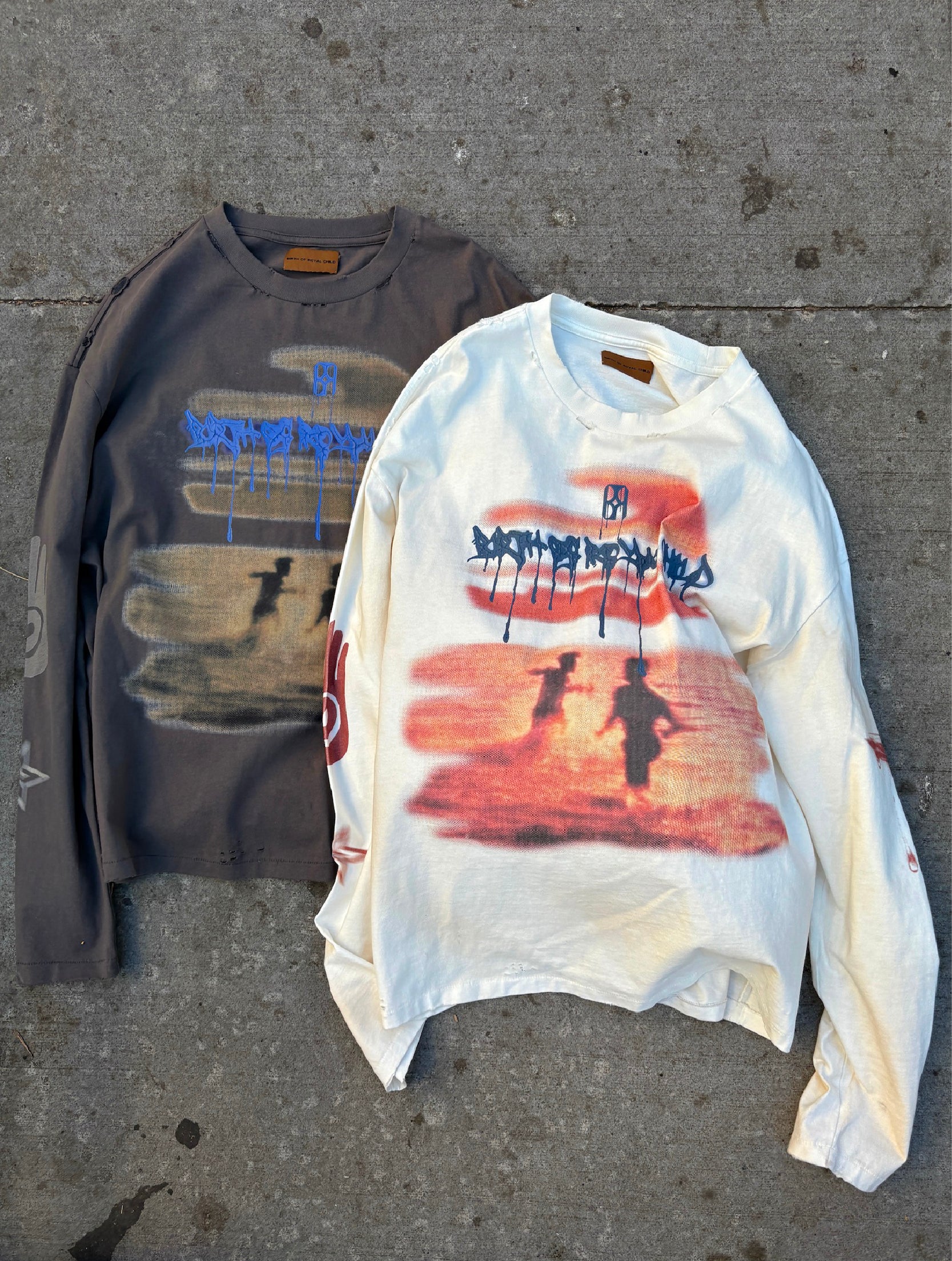 Sunset printed LS Tee