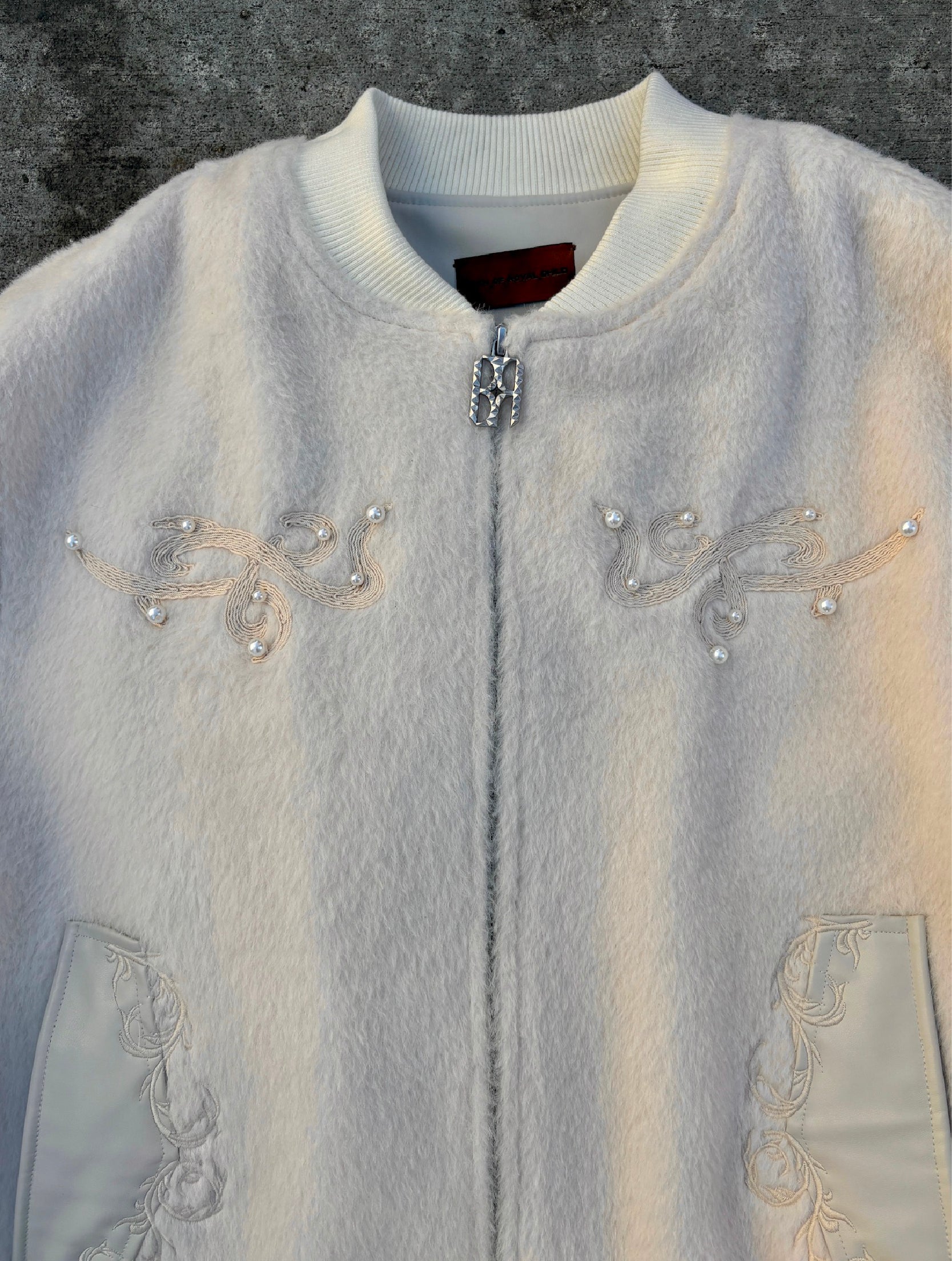 Pearl Embroidered Wool Jacket