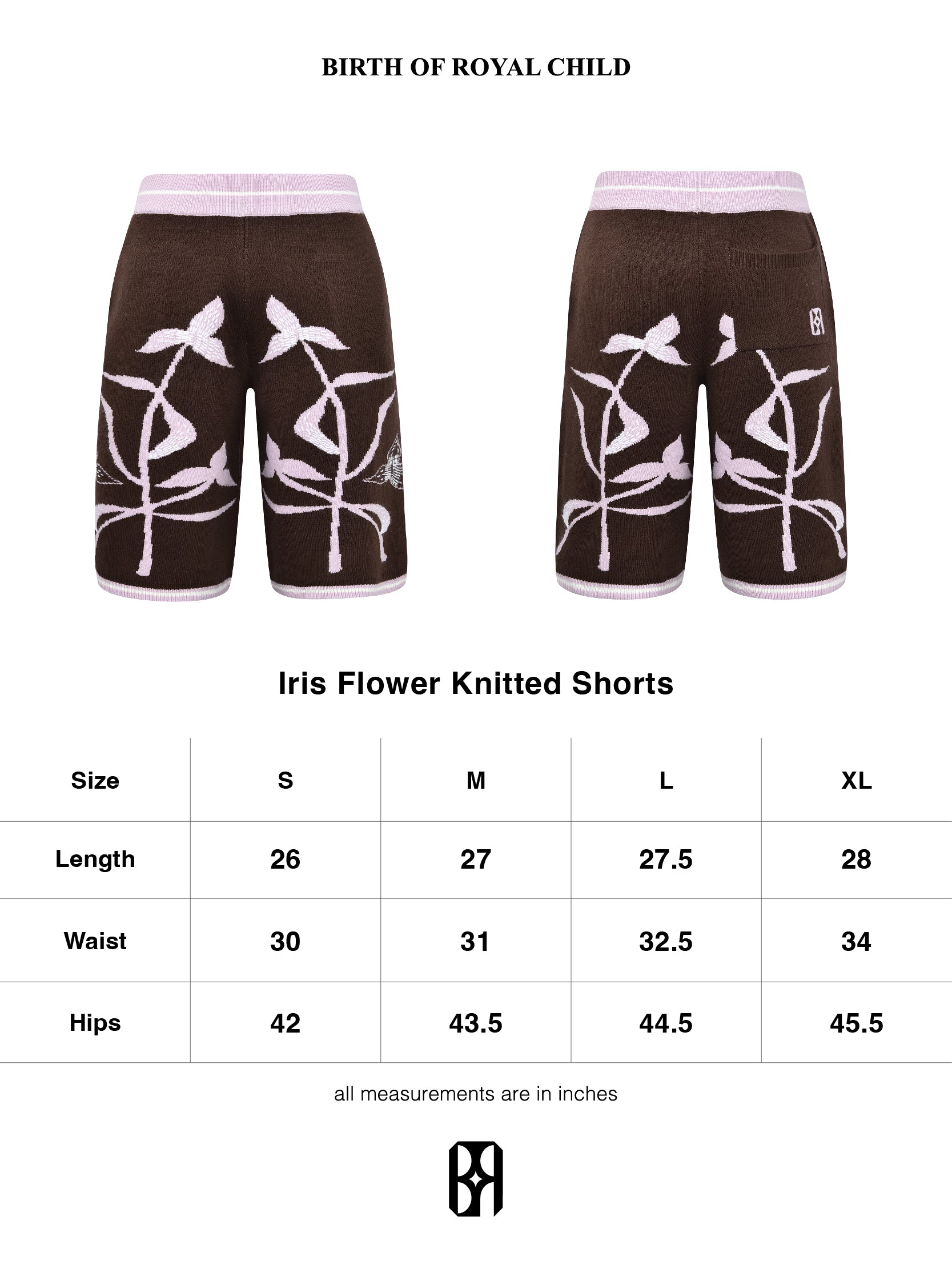 Iris Flower Knitted Shorts