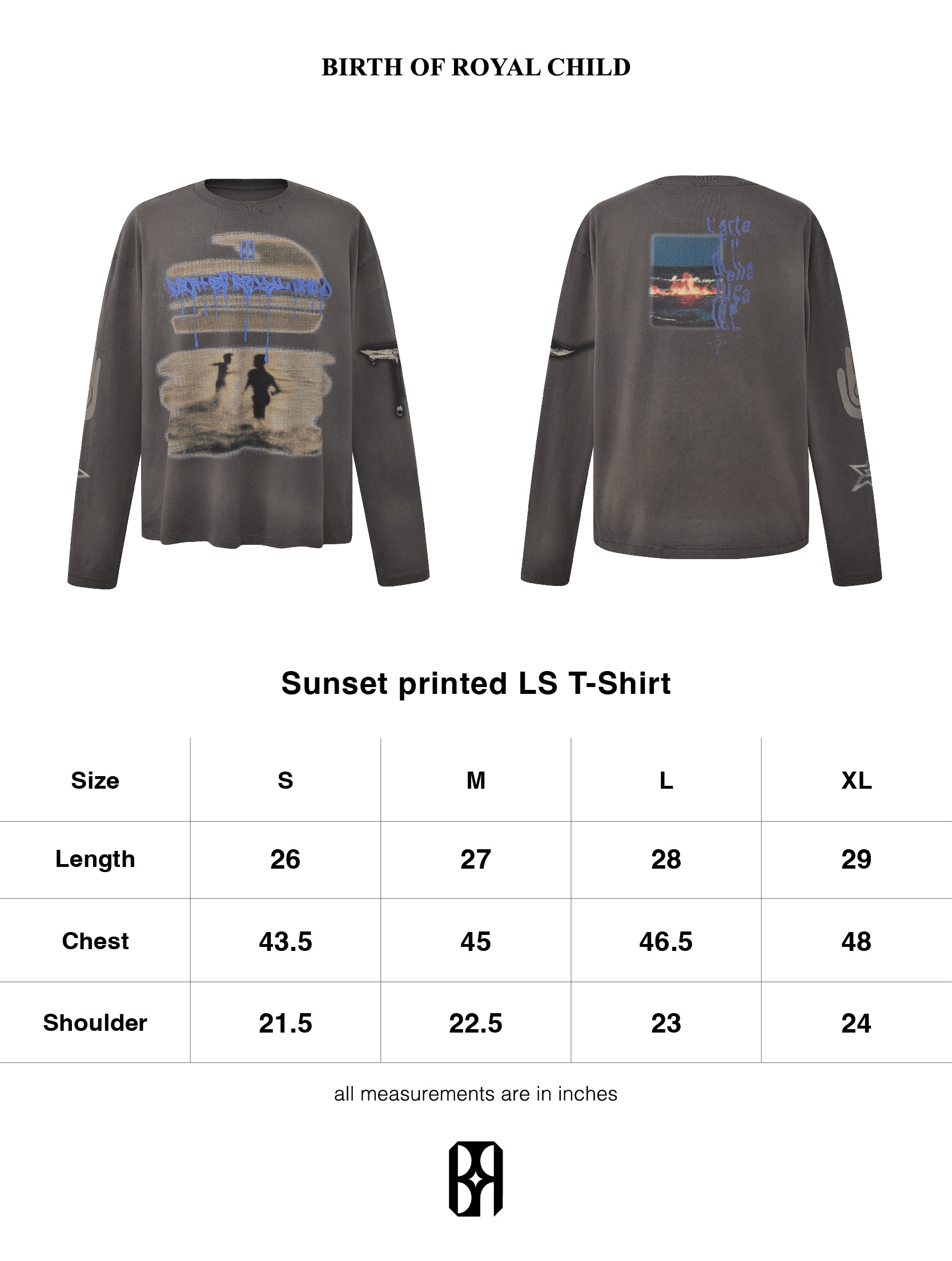 Sunset printed LS T-Shirt