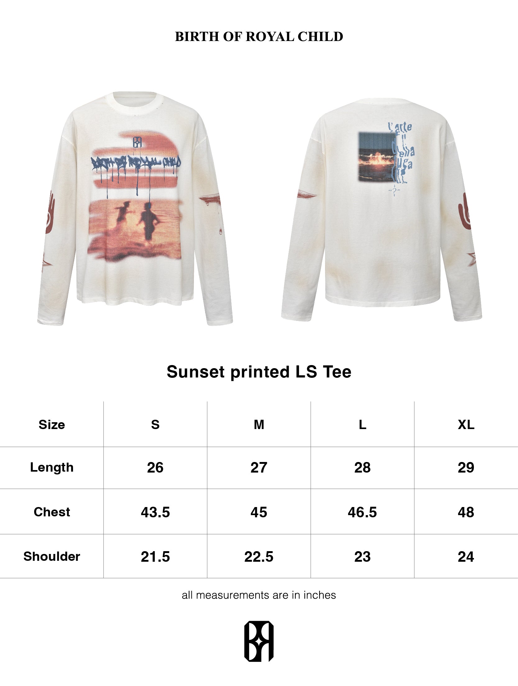 Sunset printed LS Tee