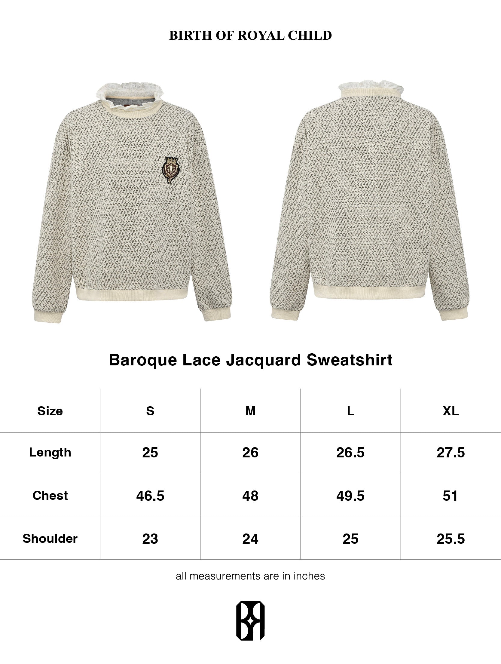 BAROQUE LACE JACQUARD SWEATSHIRT