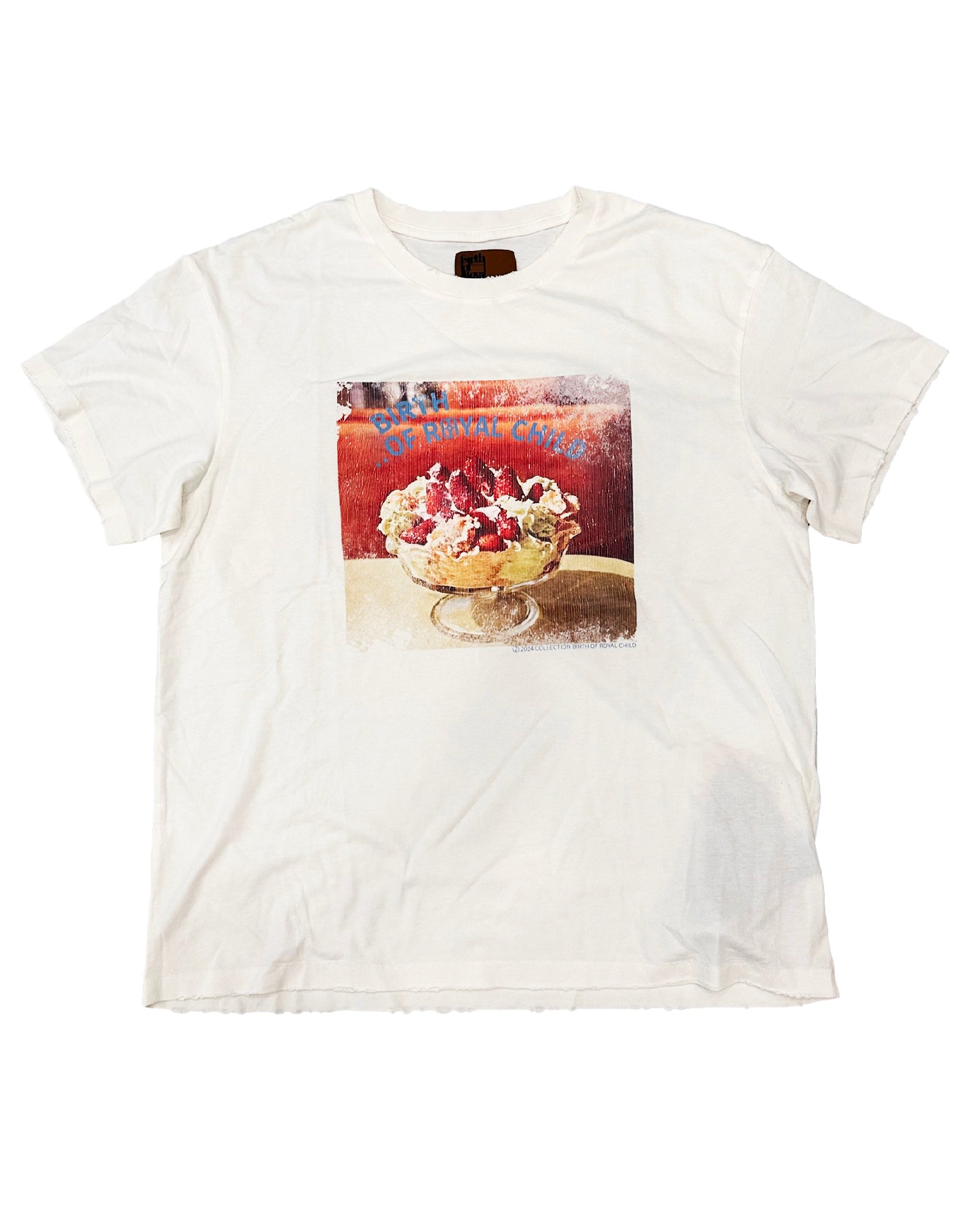 "Berry Is On Top" Tee in White Multi