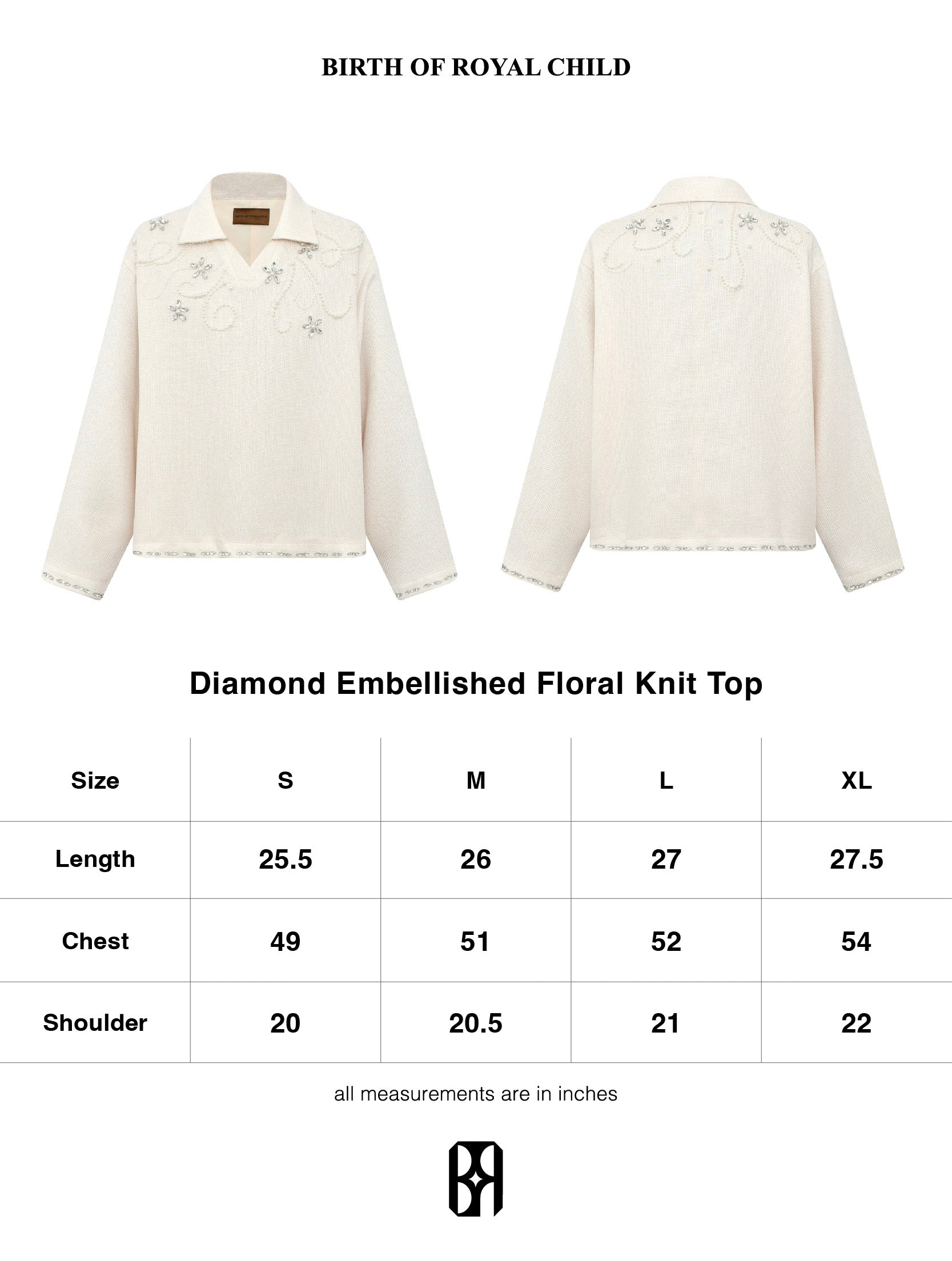 DIAMOND EMBELLISHED FLORAL KNIT SET IN WHT