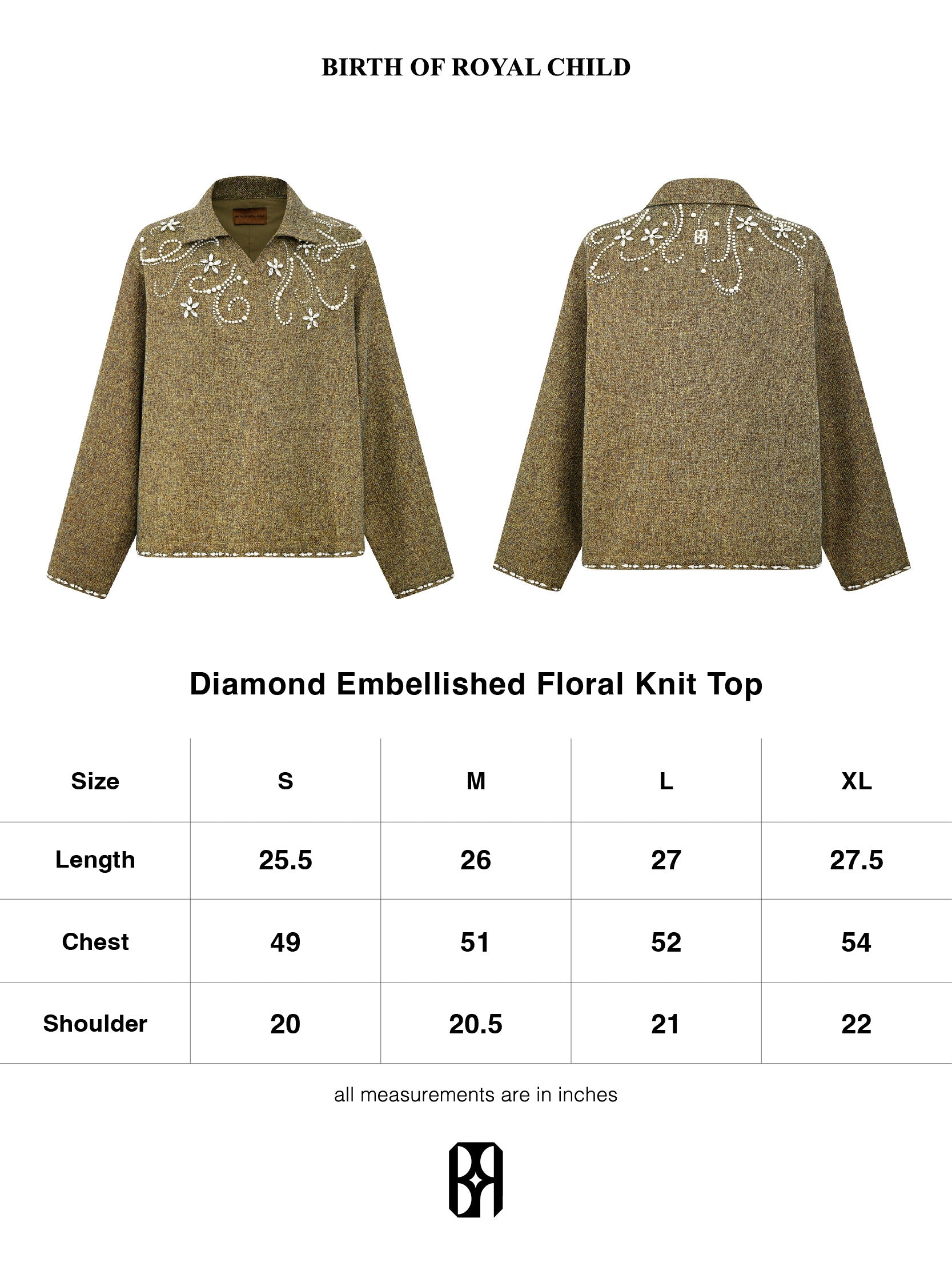 DIAMOND EMBELLISHED FLORAL KNIT TOP IN GRN