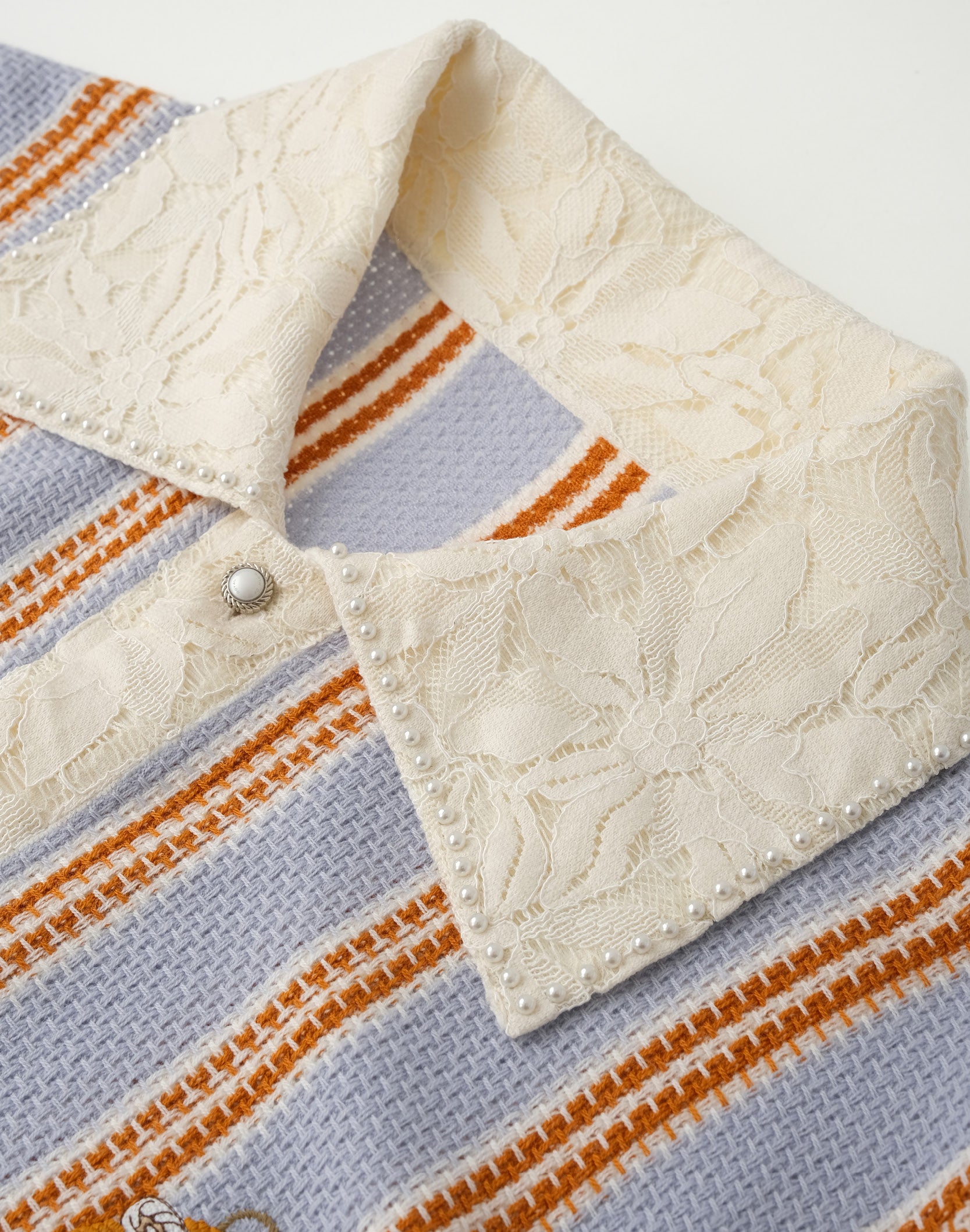 Pearl Stripe Knit Polo