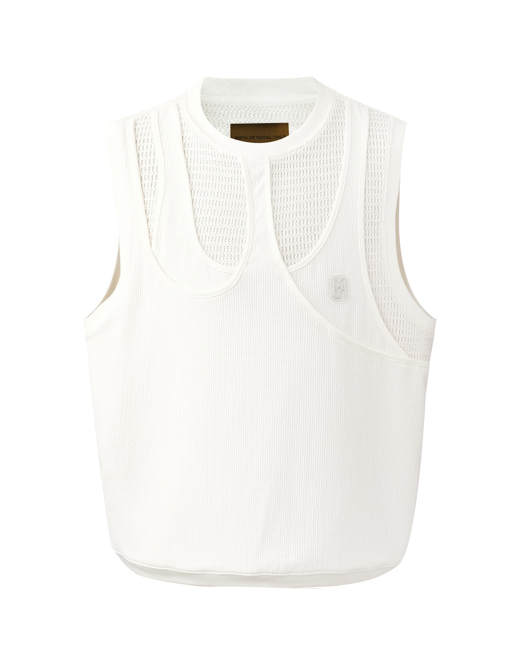 Fluid Layered Knit Tank In WHT