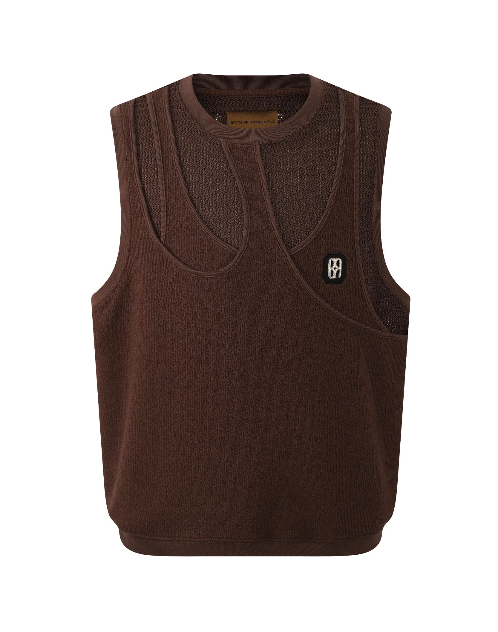 Fluid Layered Knit Tank In BRN