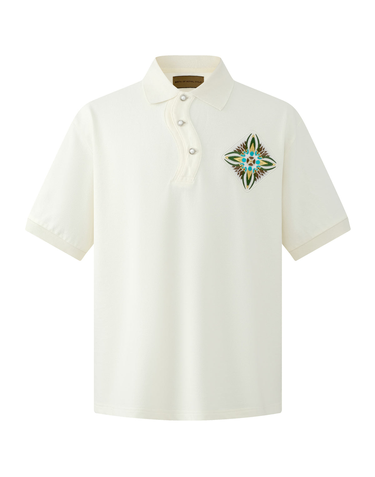 Fluid Placket Polo in WHT