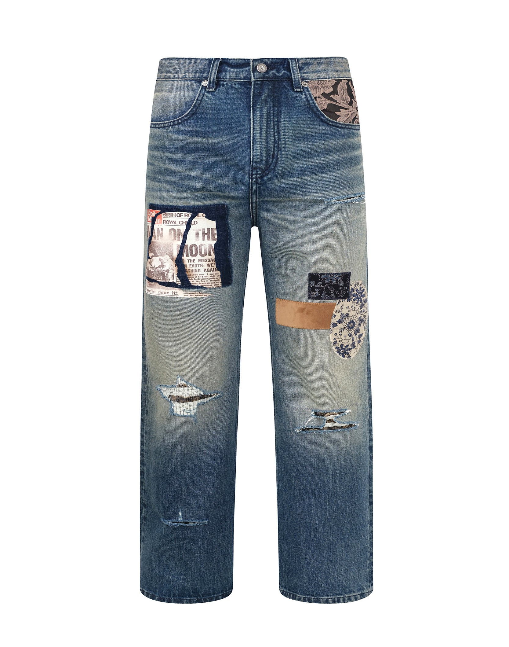 Patchwork Fade Denim Pants