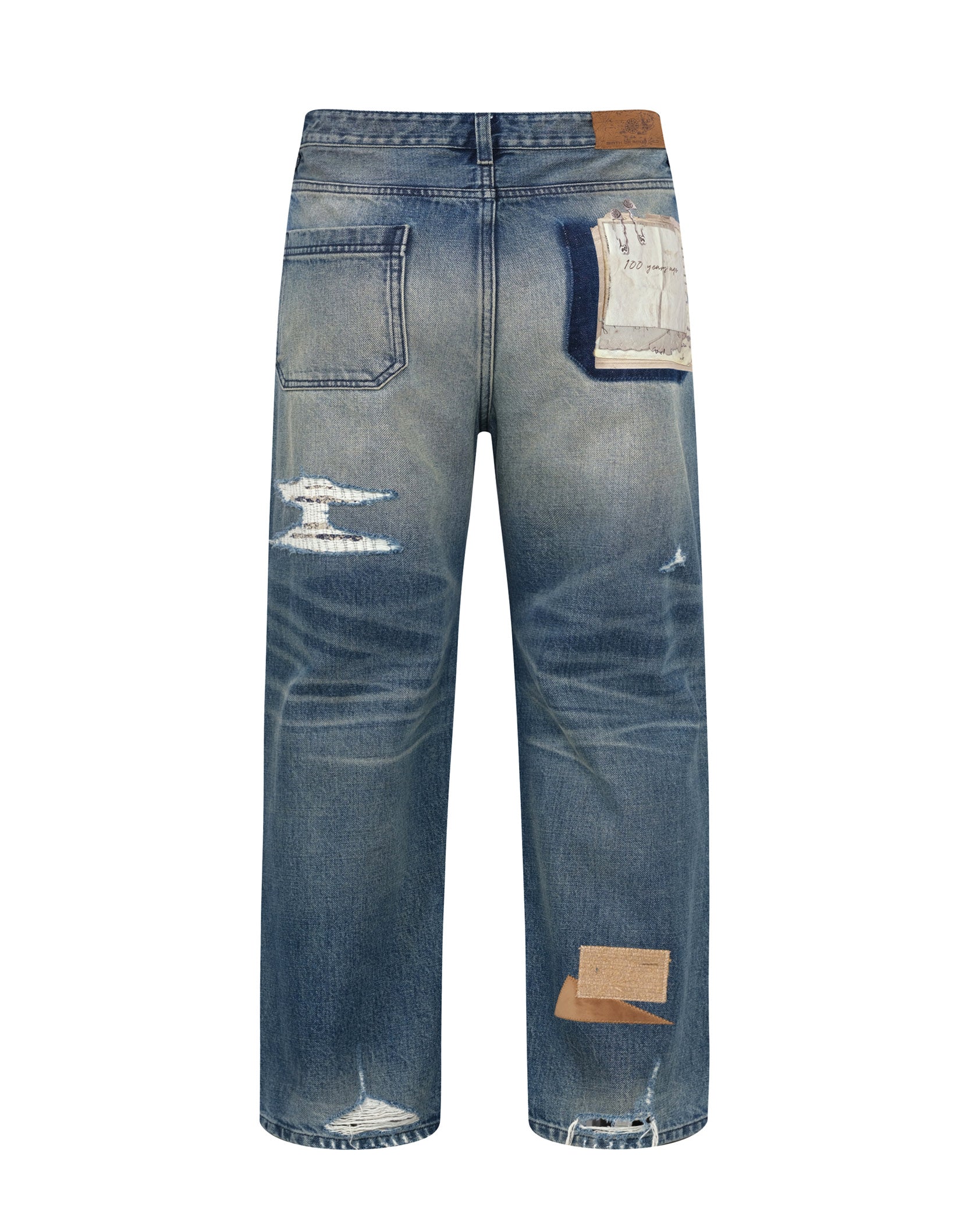 Patchwork Fade Denim Pants