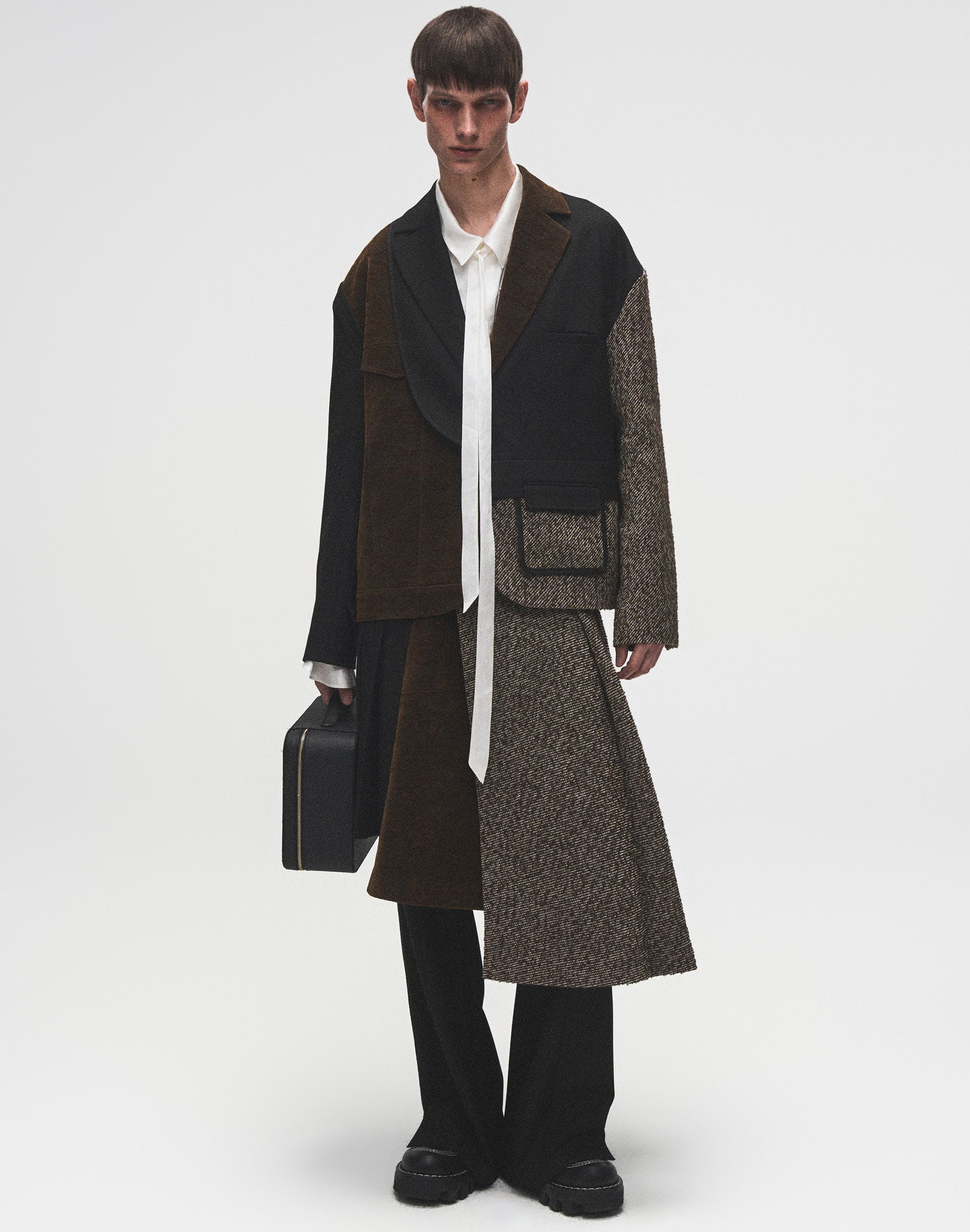 Layered Patchwork Suit Jacket