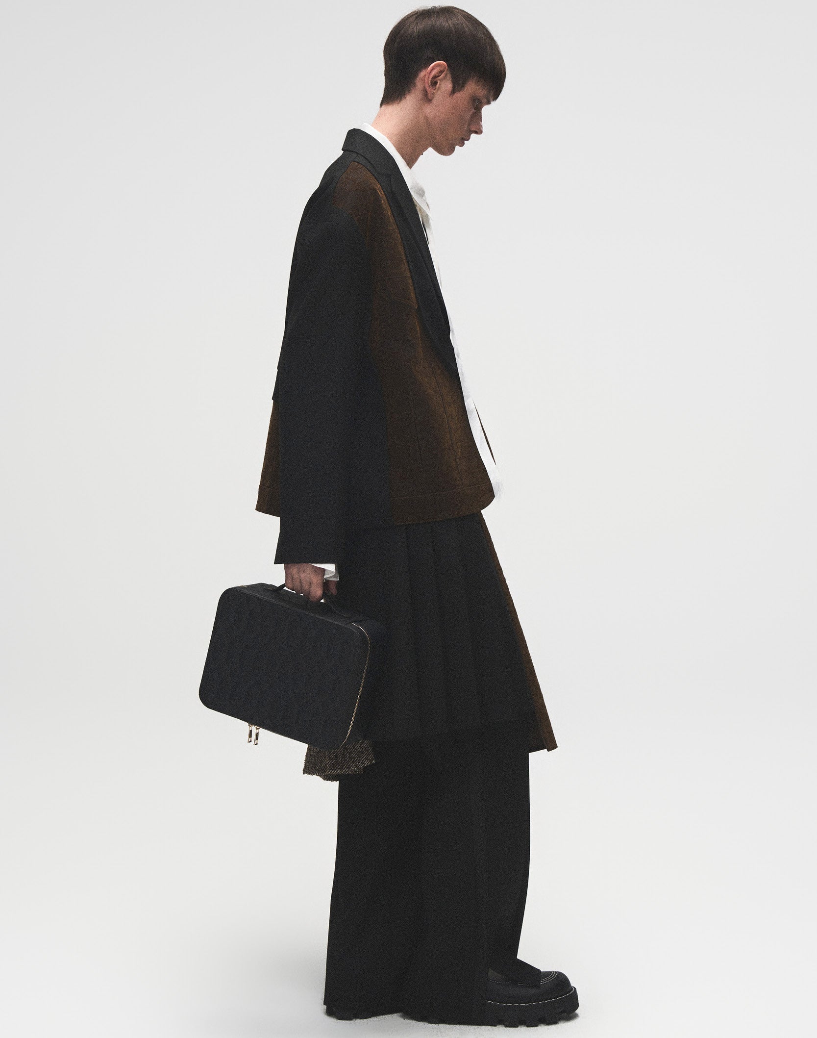 Layered Patchwork Suit Jacket