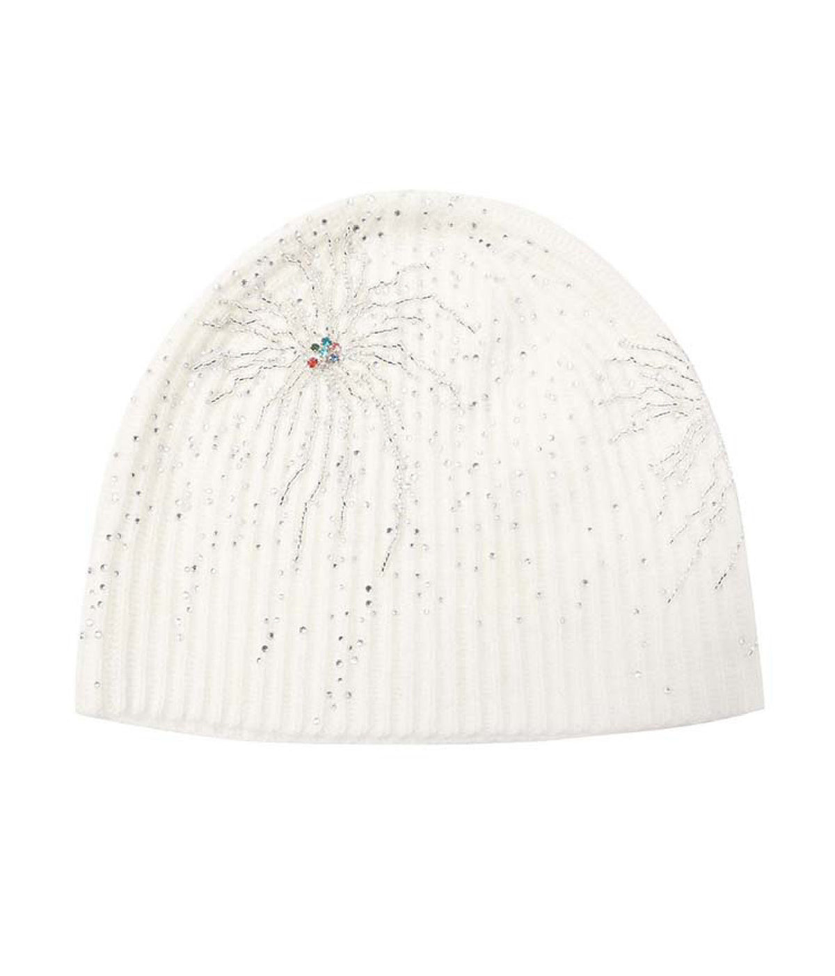 Fireworks Beaded Beanie White