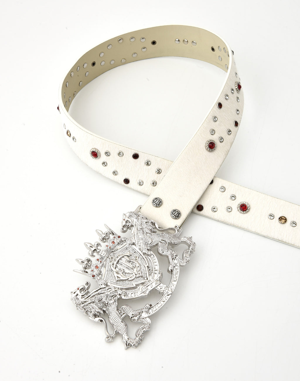 Lion Medal Horsehair Belt In WHT