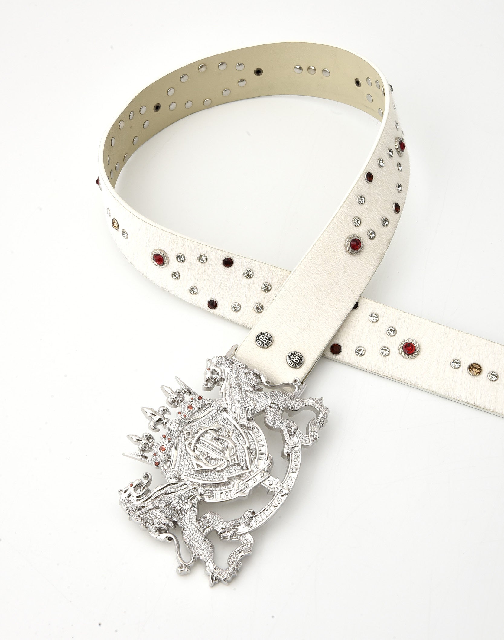 Lion Medal Horsehair Belt In WHT
